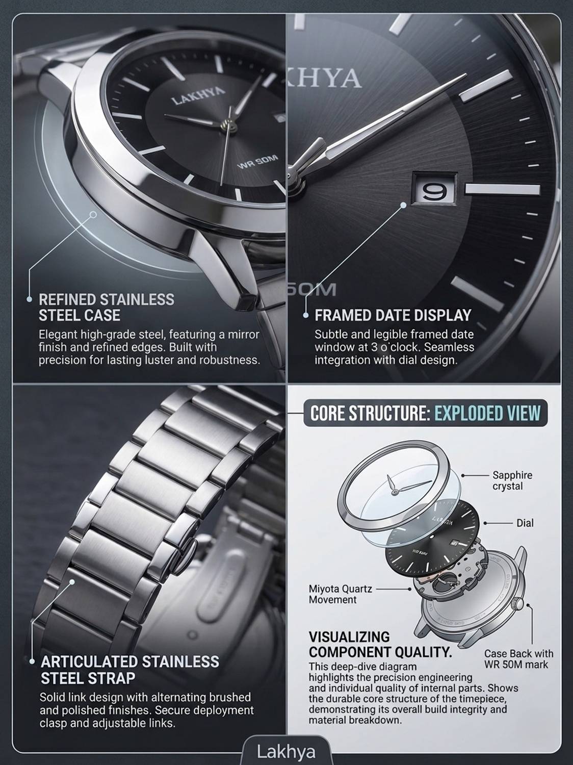 LAKHYA Men’s Analog Stainless Steel Watch - Image 4