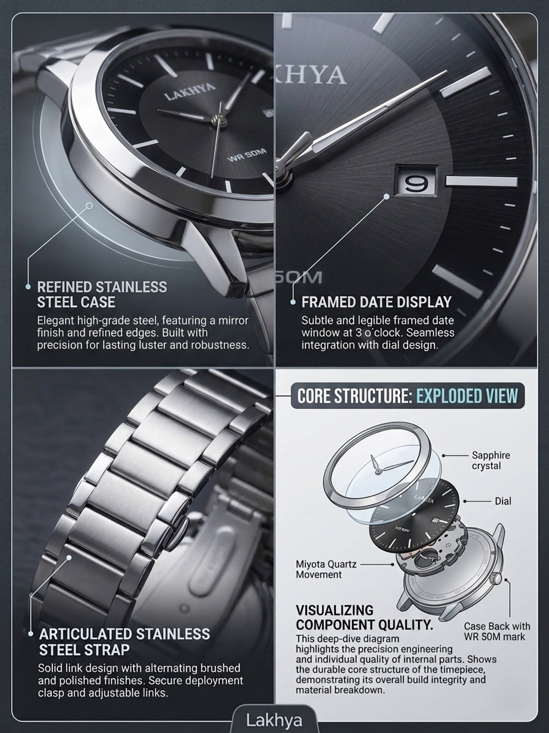 Image of LAKHYA Men's Analog Stainless Steel Watch Analog Watch - For Men