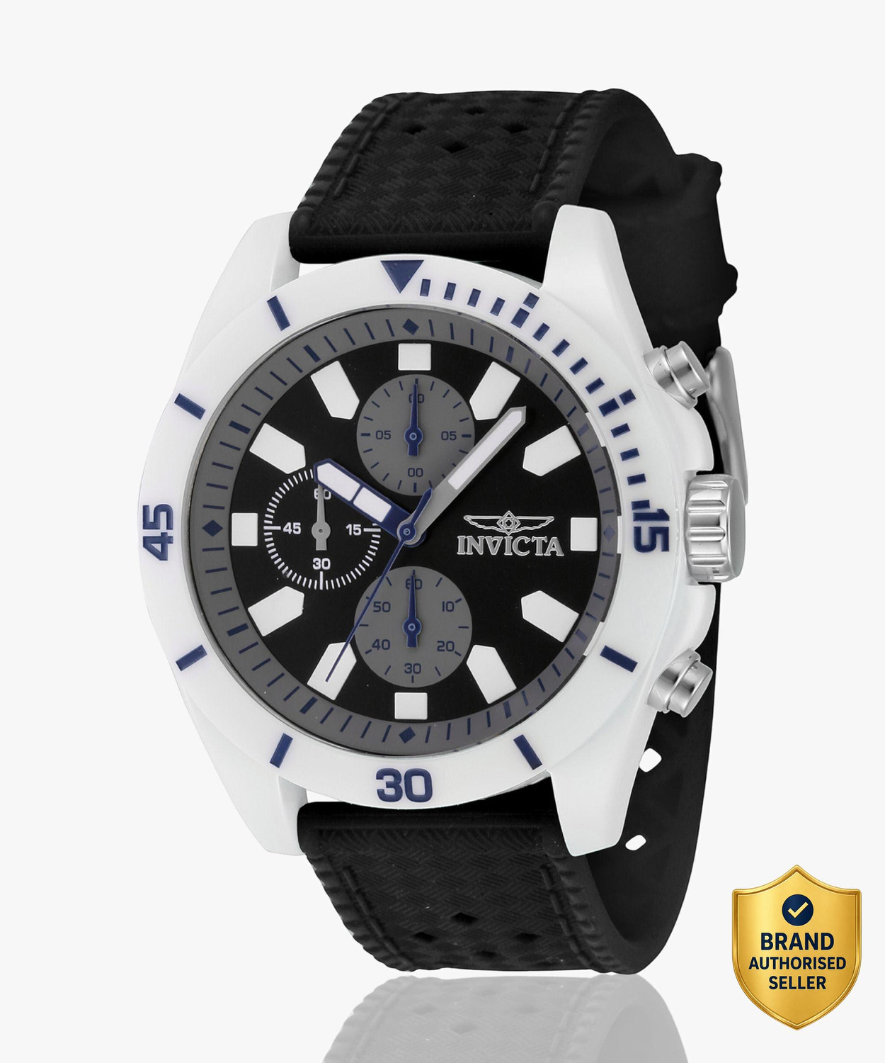 Image of INVICTA 46716 Ceramics Quartz Black Dial Analog Watch - For Men
