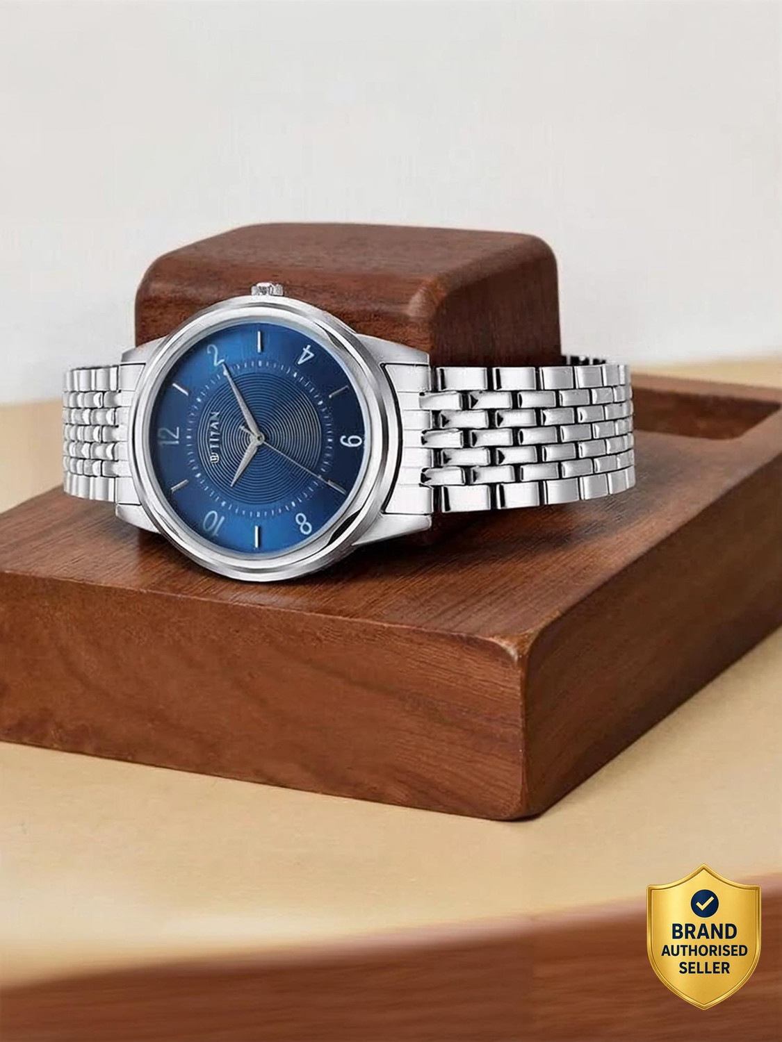 Image of Titan Karishma Zing Titan Karishma Zing Analog Blue Dial Silver SS Strap Watch for Men Analog Watch - For Men