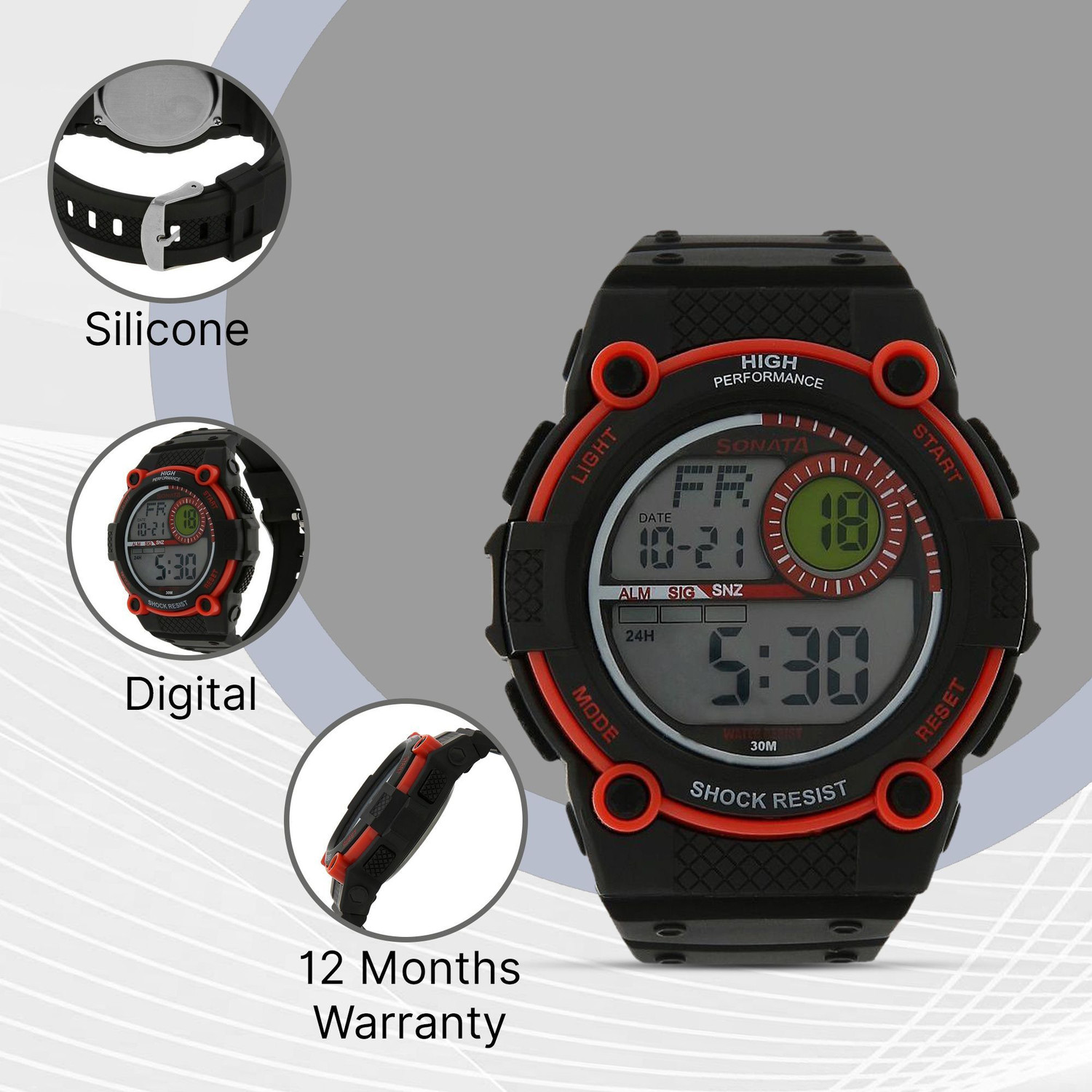 Image of SONATA NP77004PP02 SF ECONOMY Digital Watch - For Men