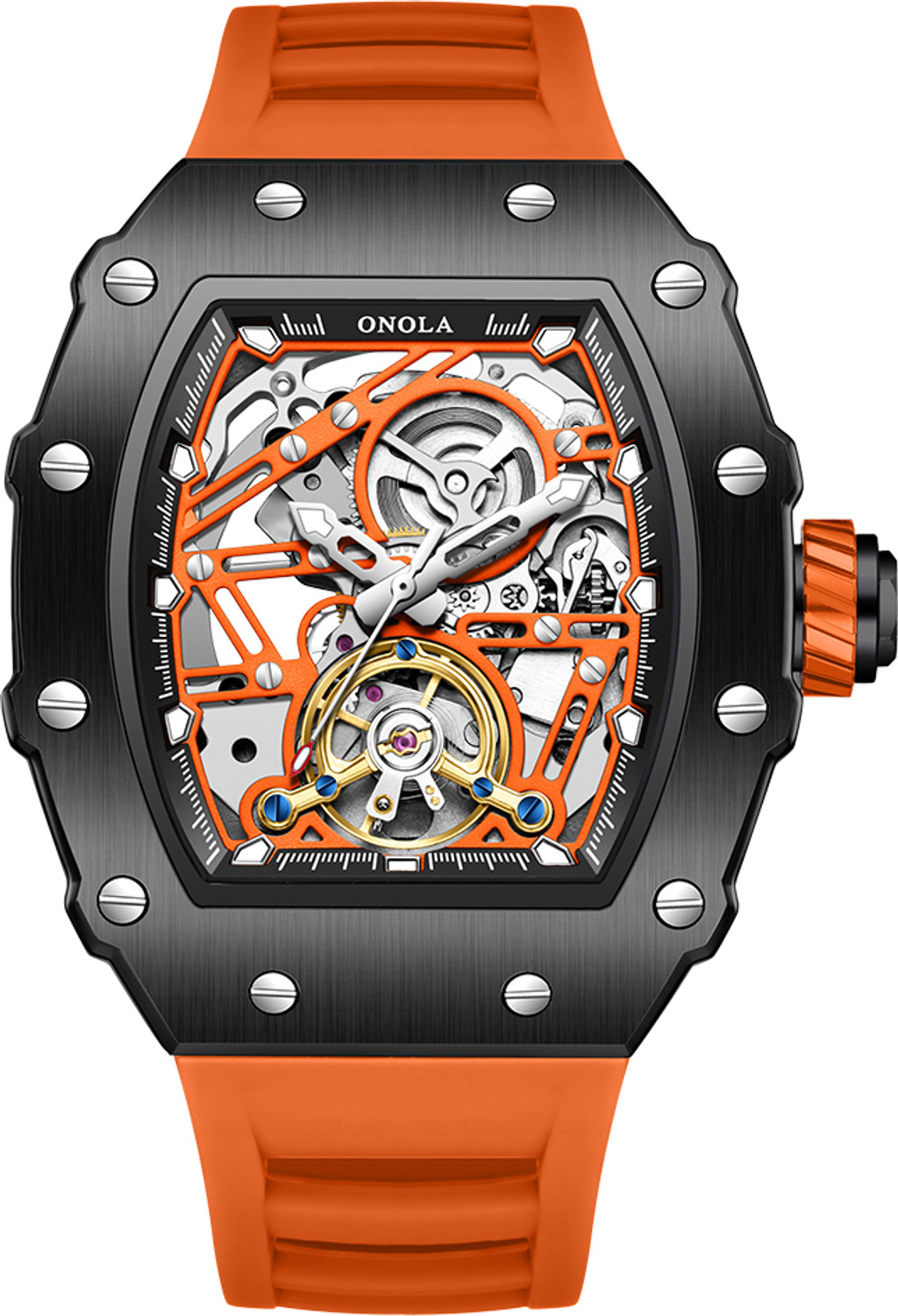 Image of ONOLA Mens Watch Automatic Mechanical Skeleton Dial Luxury wrist Watch For Men Analog Watch - For Men