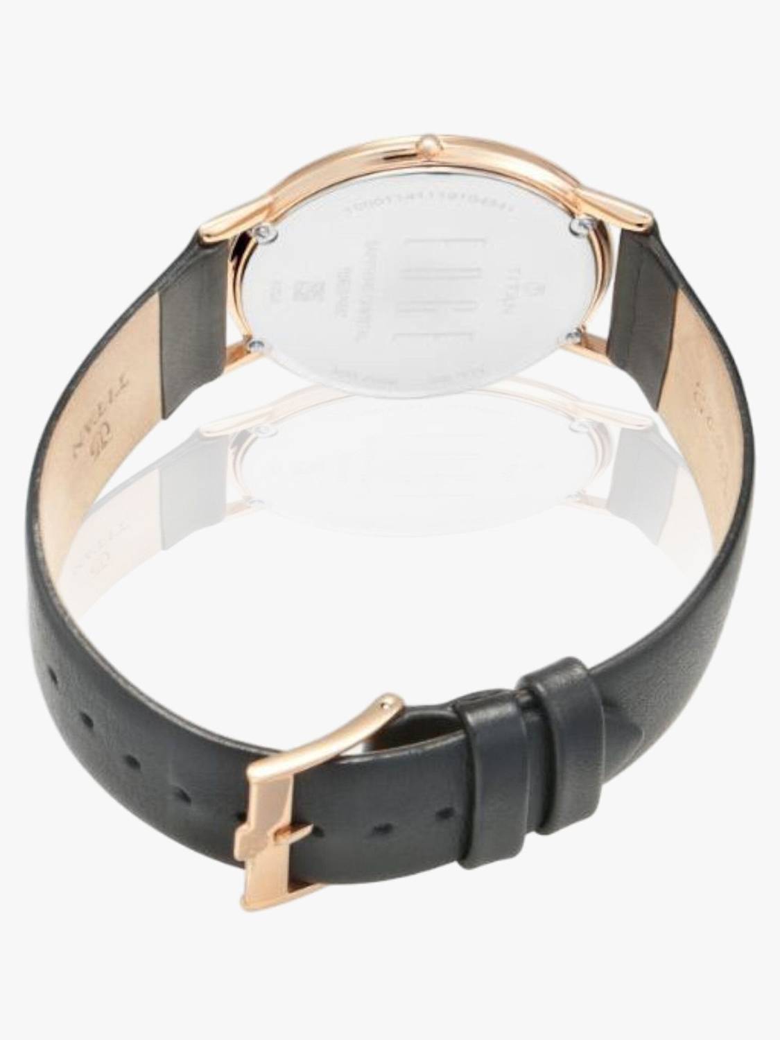 Titan Edge Anthracite Dial Black Leather Strap Analog Watch - Image 4
