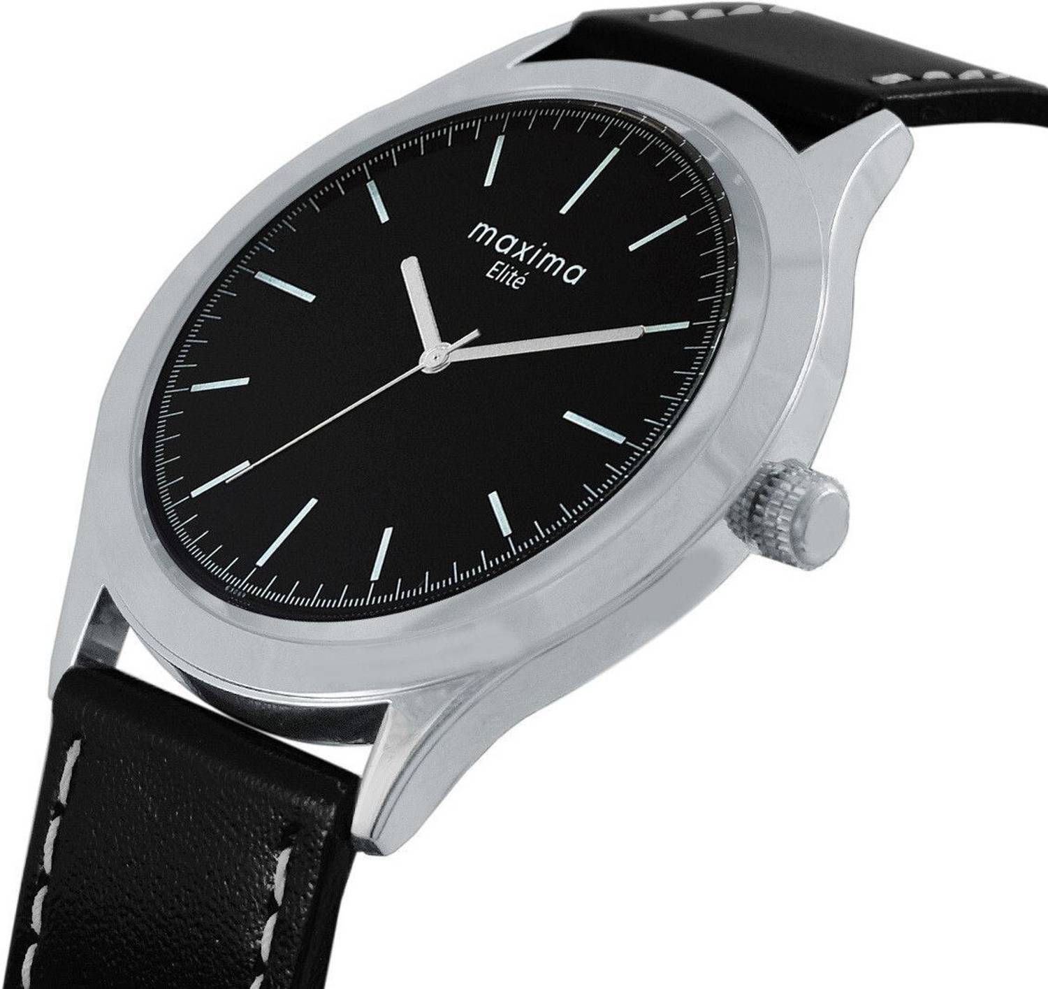 Maxima Elite Collection Men's Leather Strap Watch - Image 3