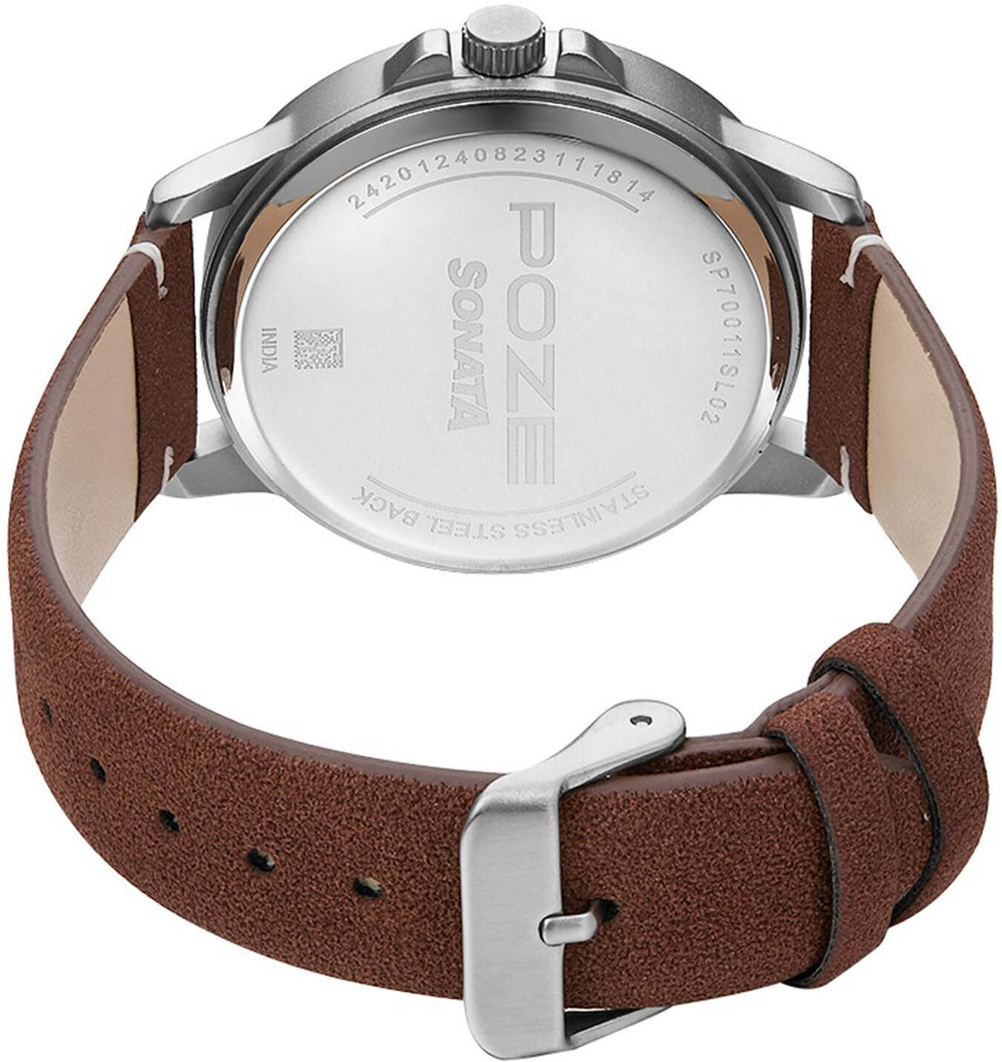 Image of SONATA Sonata Poze Quartz Analog Green Dial PU Leather Strap Watch for Men Analog Watch - For Men