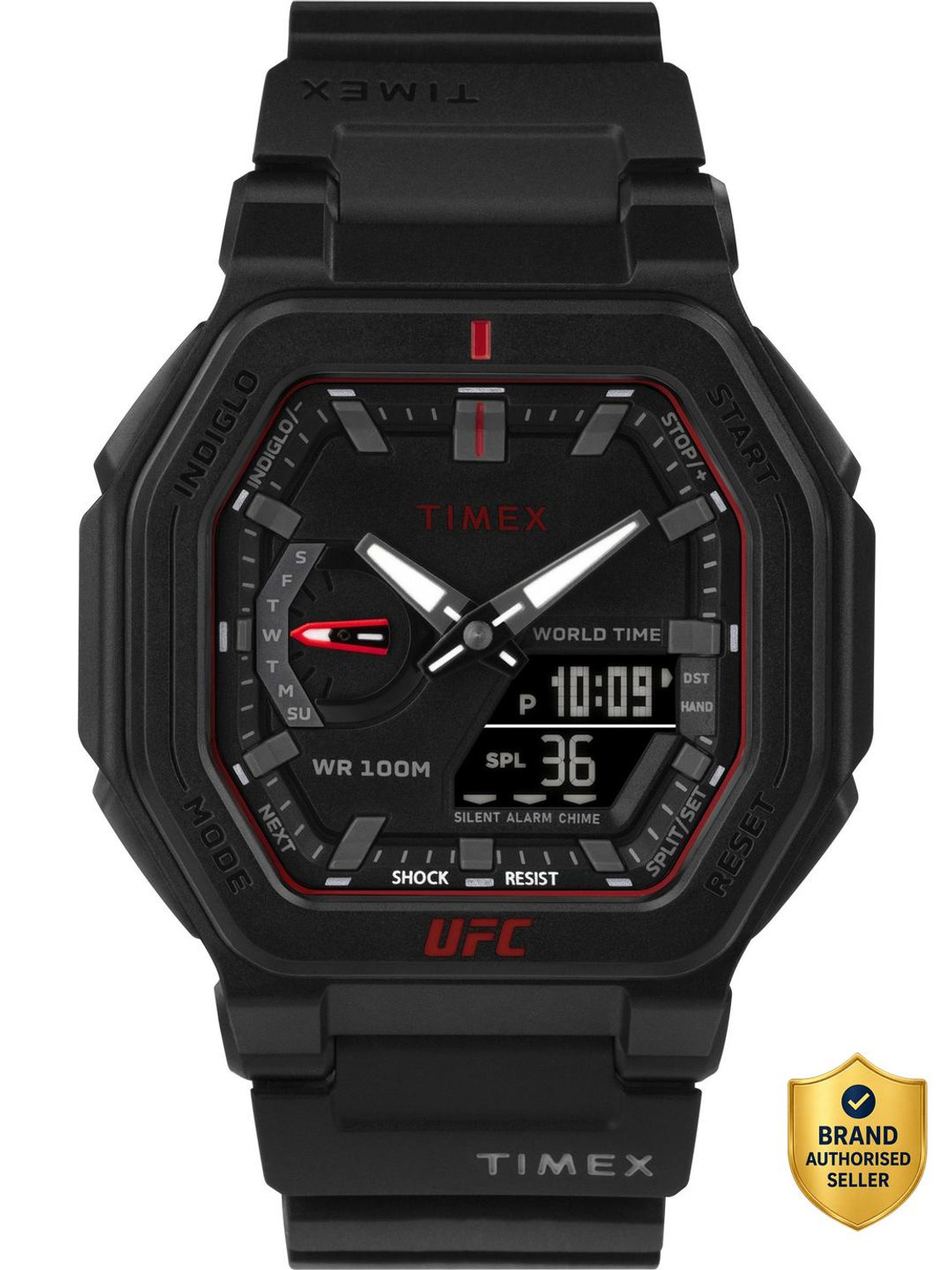 Image of TIMEX UFC Octagonal 45mm Black Dial Analog-Digital Watch - For Men