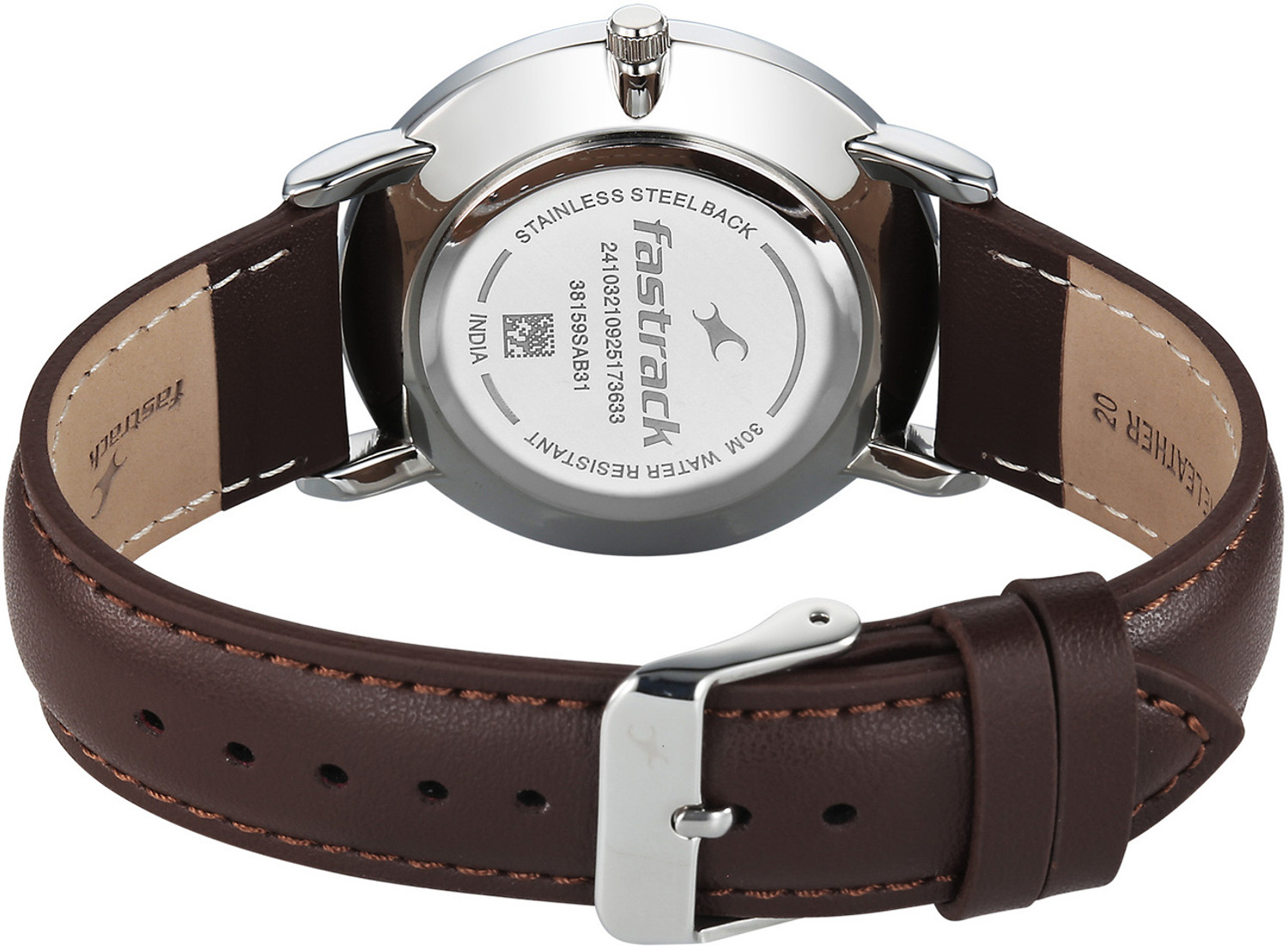 Image of Fastrack Stunners X Fastrack Stunners X Quartz Blue Dial Brown Leather Strap Analog Watch - For Men