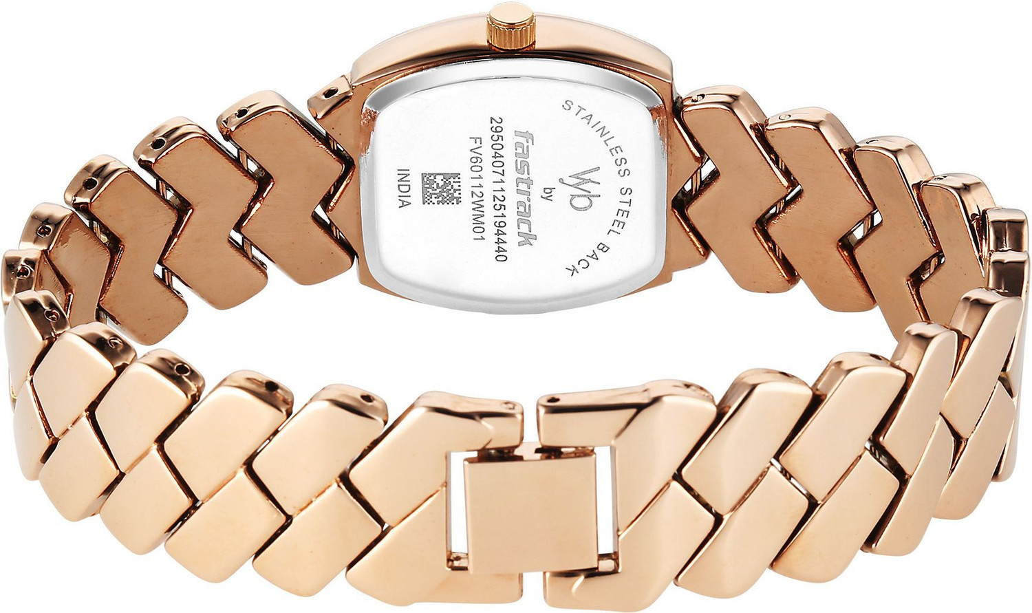 Image of Fastrack Vyb Showstopper Fastrack Vyb Showstopper Quartz Navy Blue Dial Rose gold Strap Analog Watch - For Women