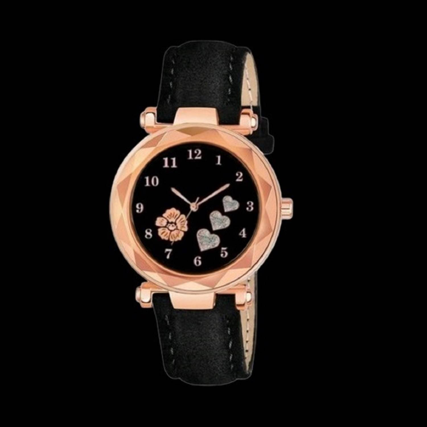 Anaiza W 3 HEART-BLACK Analog Watch  - For Women