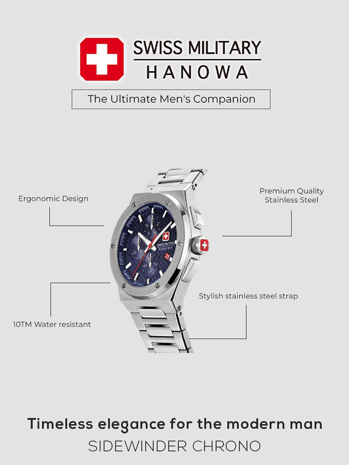 Image of Swiss Military Hanowa SIDEWINDER SIDEWINDER CHRONO Analog Watch - For Men
