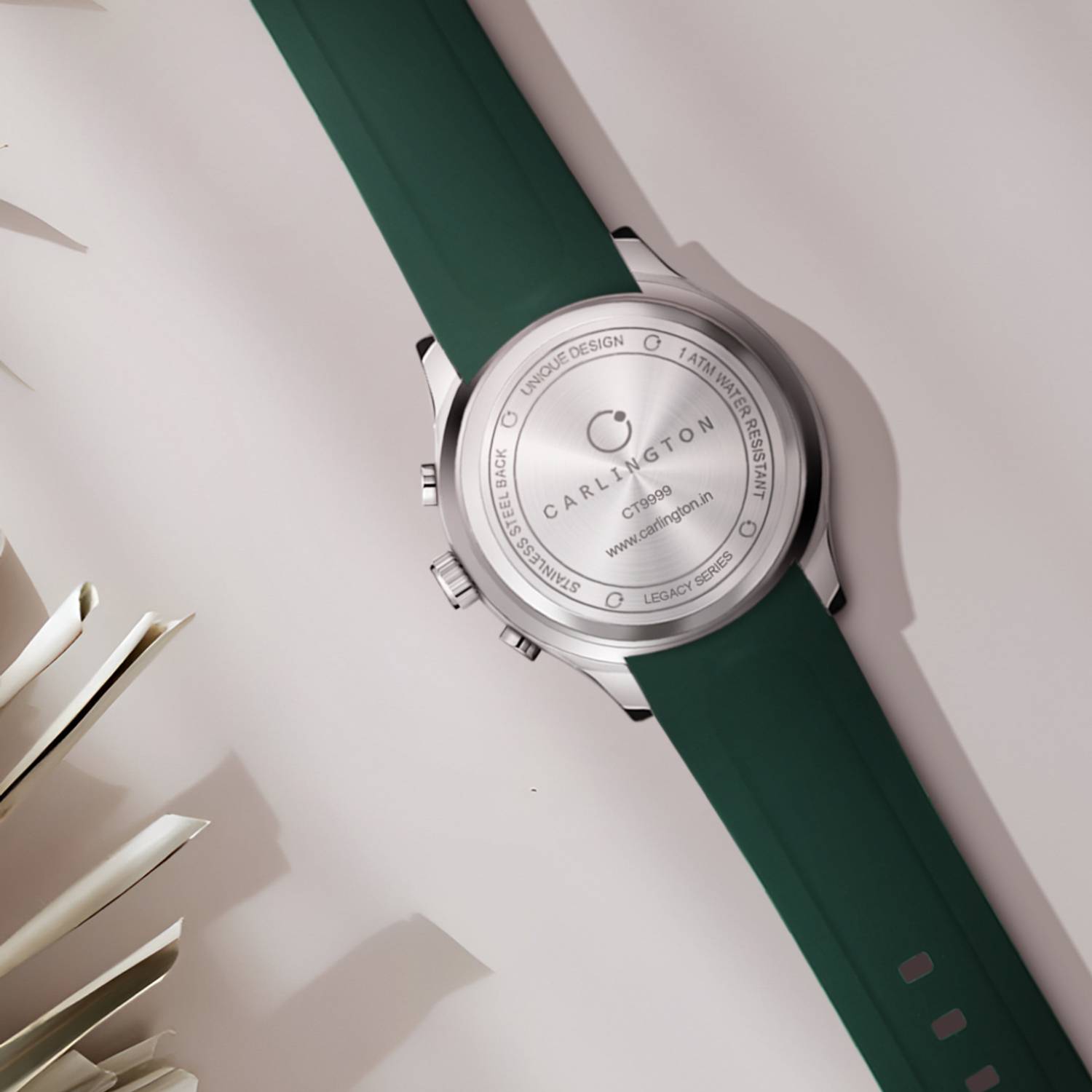 Carlington 9999 Silver Green Analog Watch - Men - Image 2
