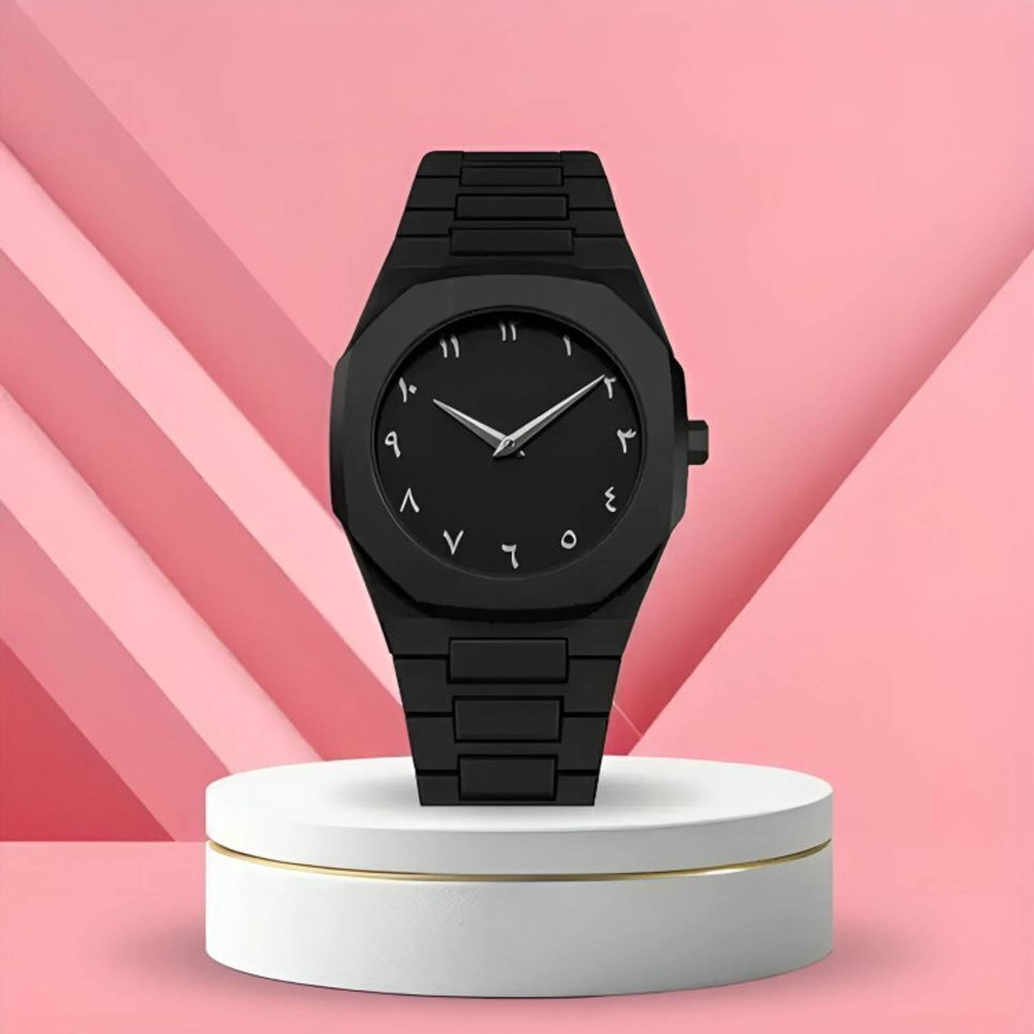 Resten Arabic Numeral Matte Black Luxury Watch - White - Image 2