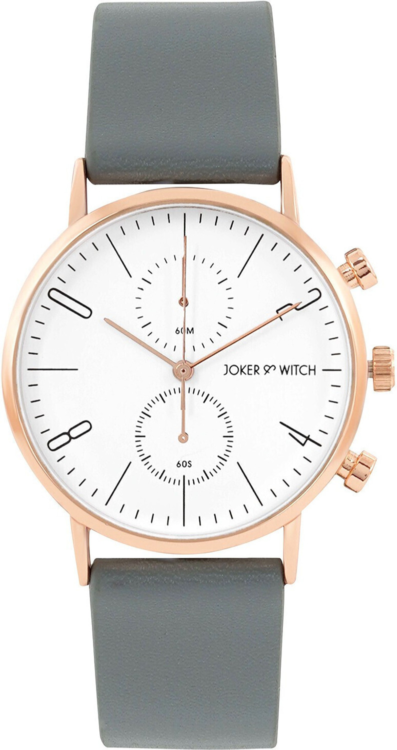 Image of Joker & Witch Joker & Witch Bangkok Analogue 38mm White Dial Grey Faux Leather Watch for Men Analog Watch - For Men