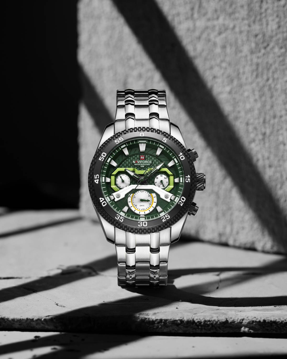 NAVIFORCE NF9222 Green Dial With Silver Luminous Hands Analog Watch - For Men - Buy NAVIFORCE NF9222 Green Dial With Silver Luminous Hands Analog Watch - For Men NF9222 Stylish Multifunctional Online
