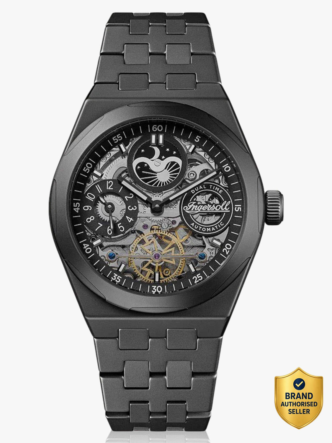 Image of Ingersoll I15102 Automatic Ceramic Black Dial With Lifetime Warranty Analog Watch - For Men