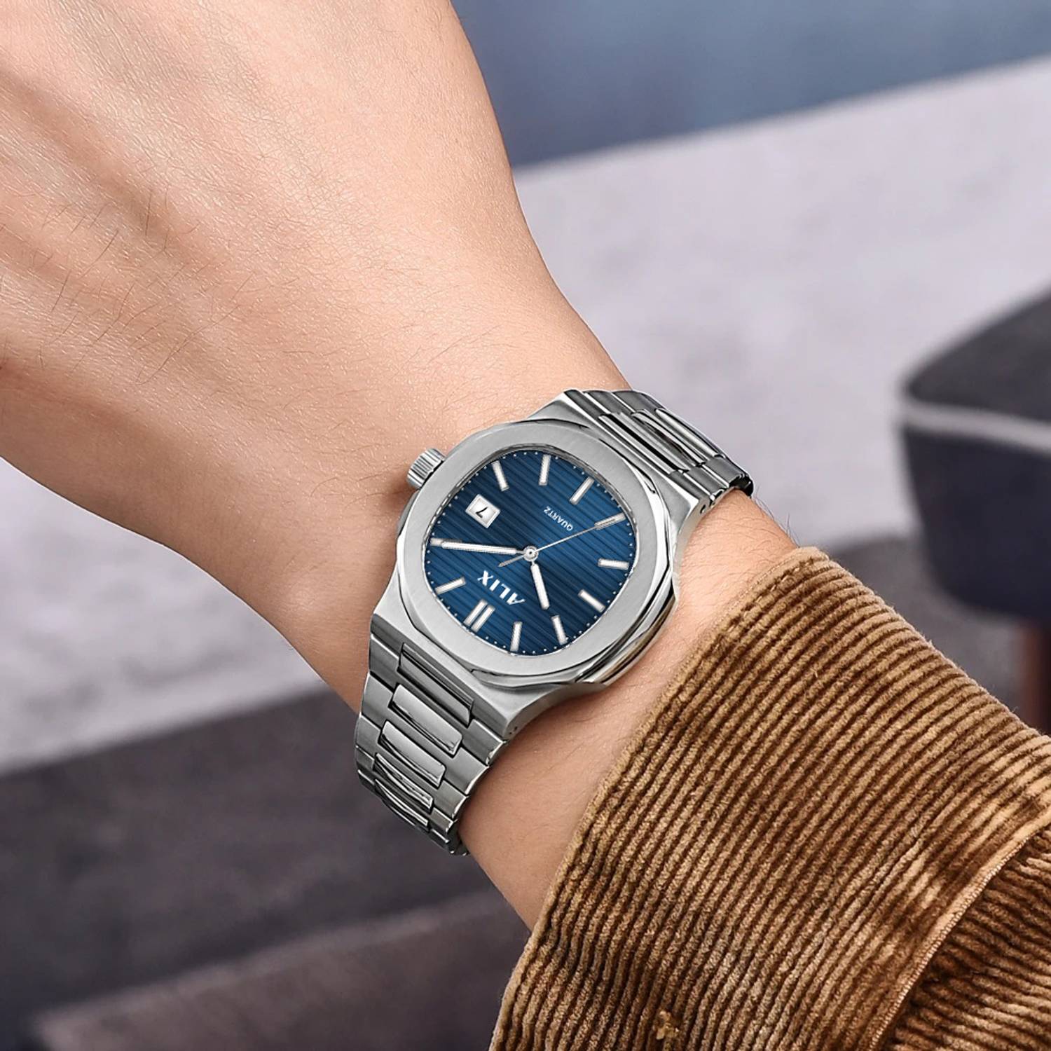 Alix 3052 Silver Blue Dial Men's Watch - Image 5