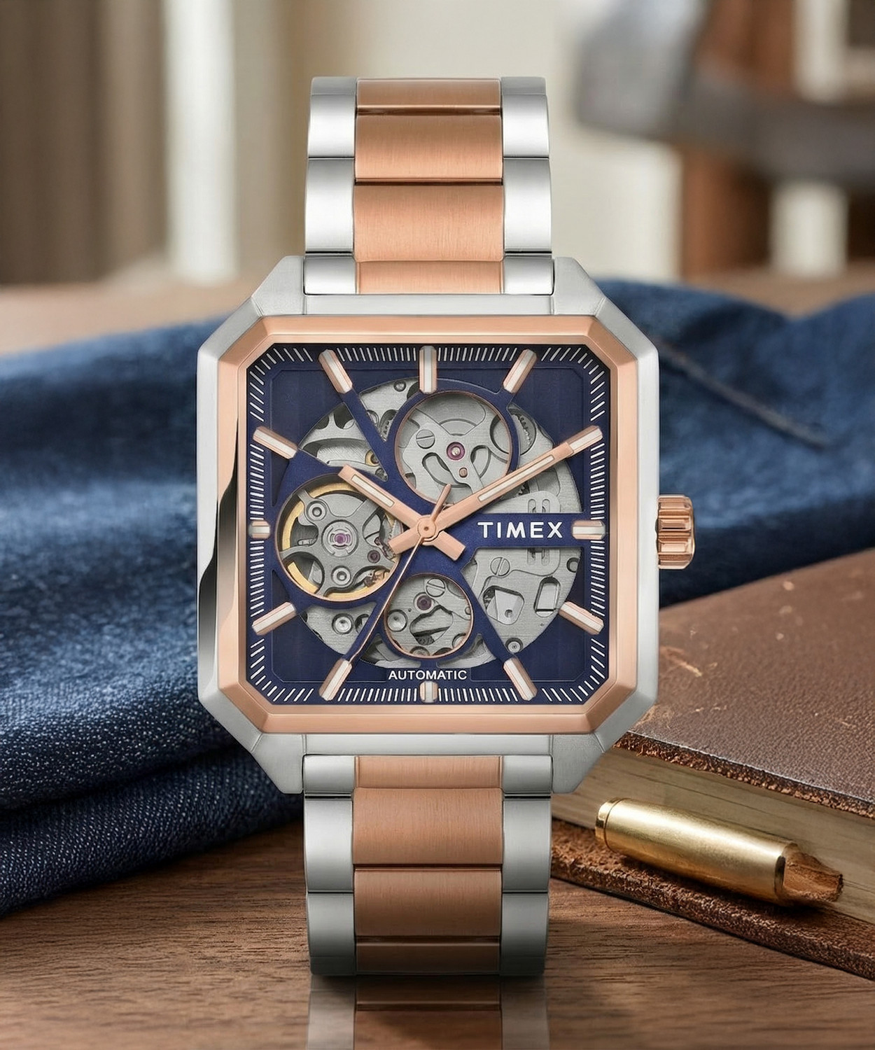 Image of TIMEX Automatic, Blue Dial Analog Watch - For Men TWEG289SMU04
