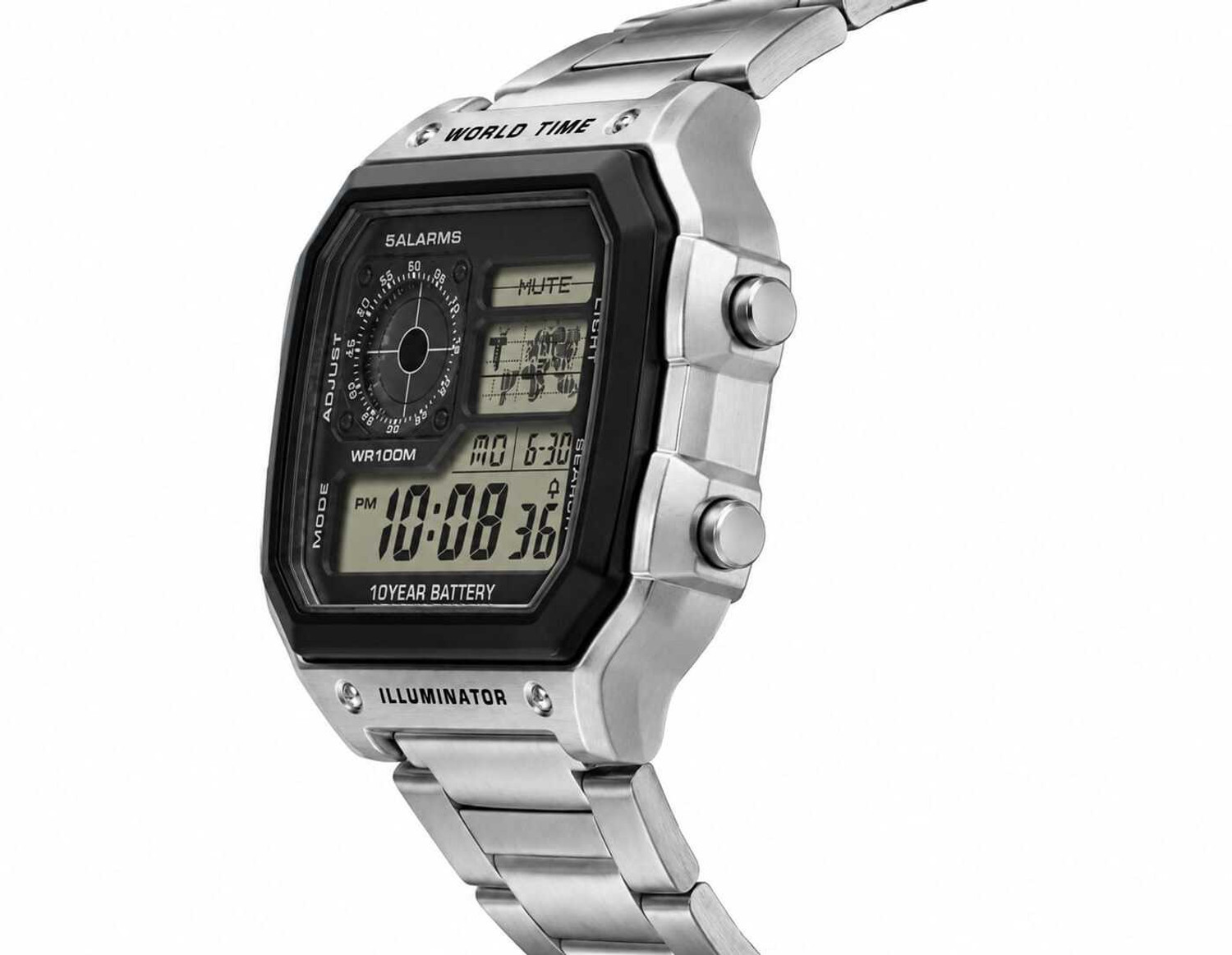 Image of JSTraders ILUMINATOR SILVER CHAIN WATCH Digital Watch - For Boys