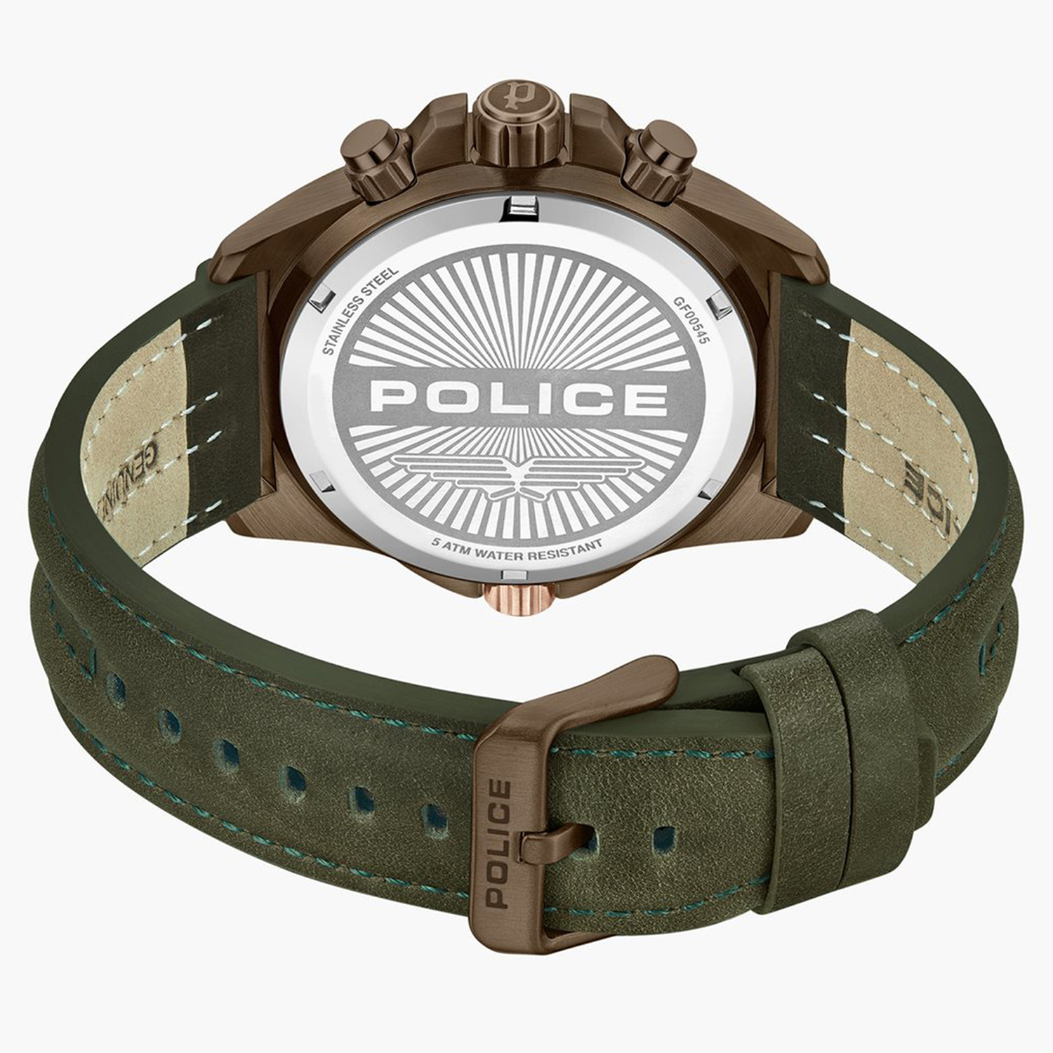 Image of Police Brown Round Dial Leather Watch For Men Analog Watch - For Men
