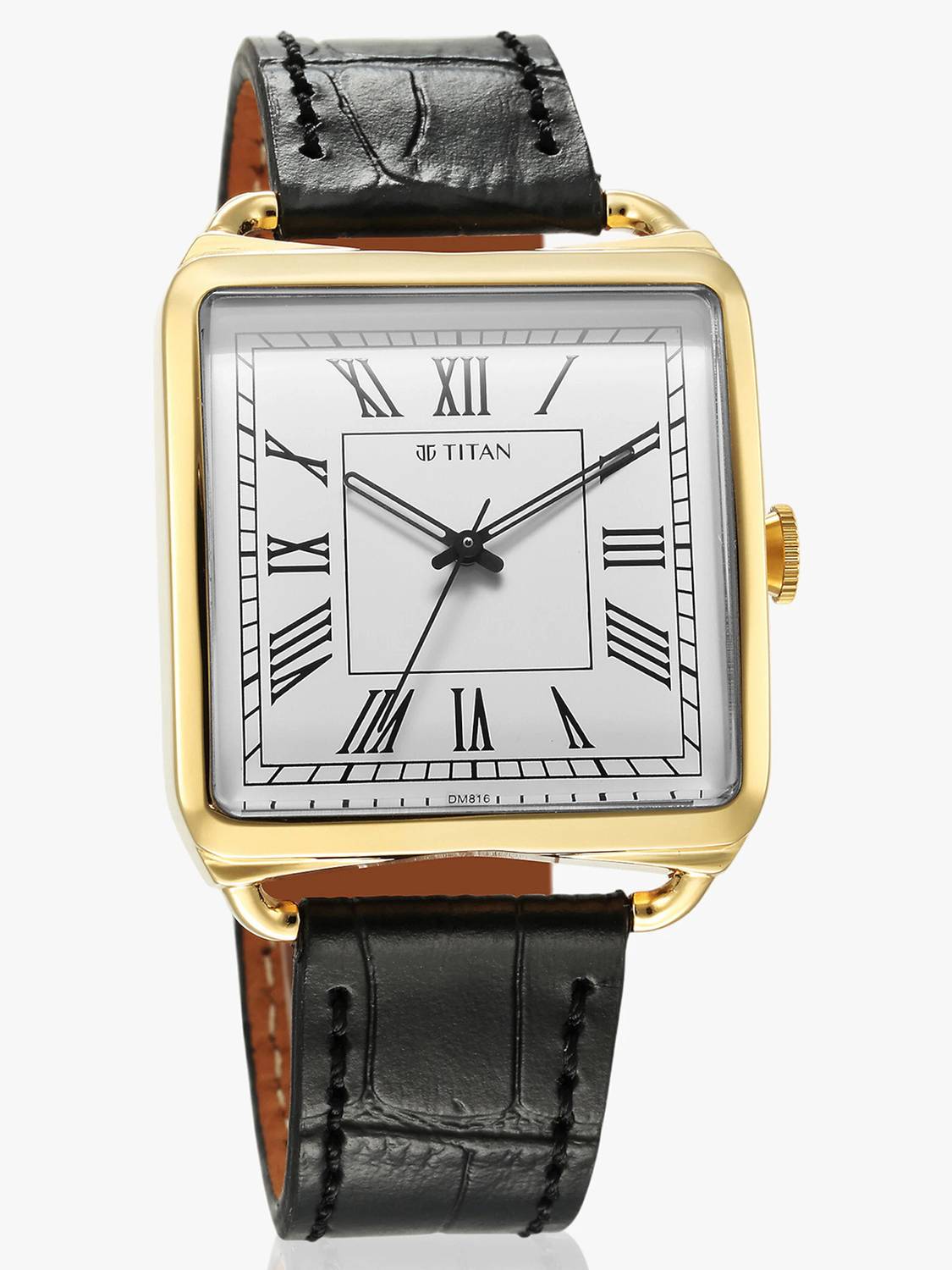 Titan Retro Revive White Dial Black Leather Watch - Image 3