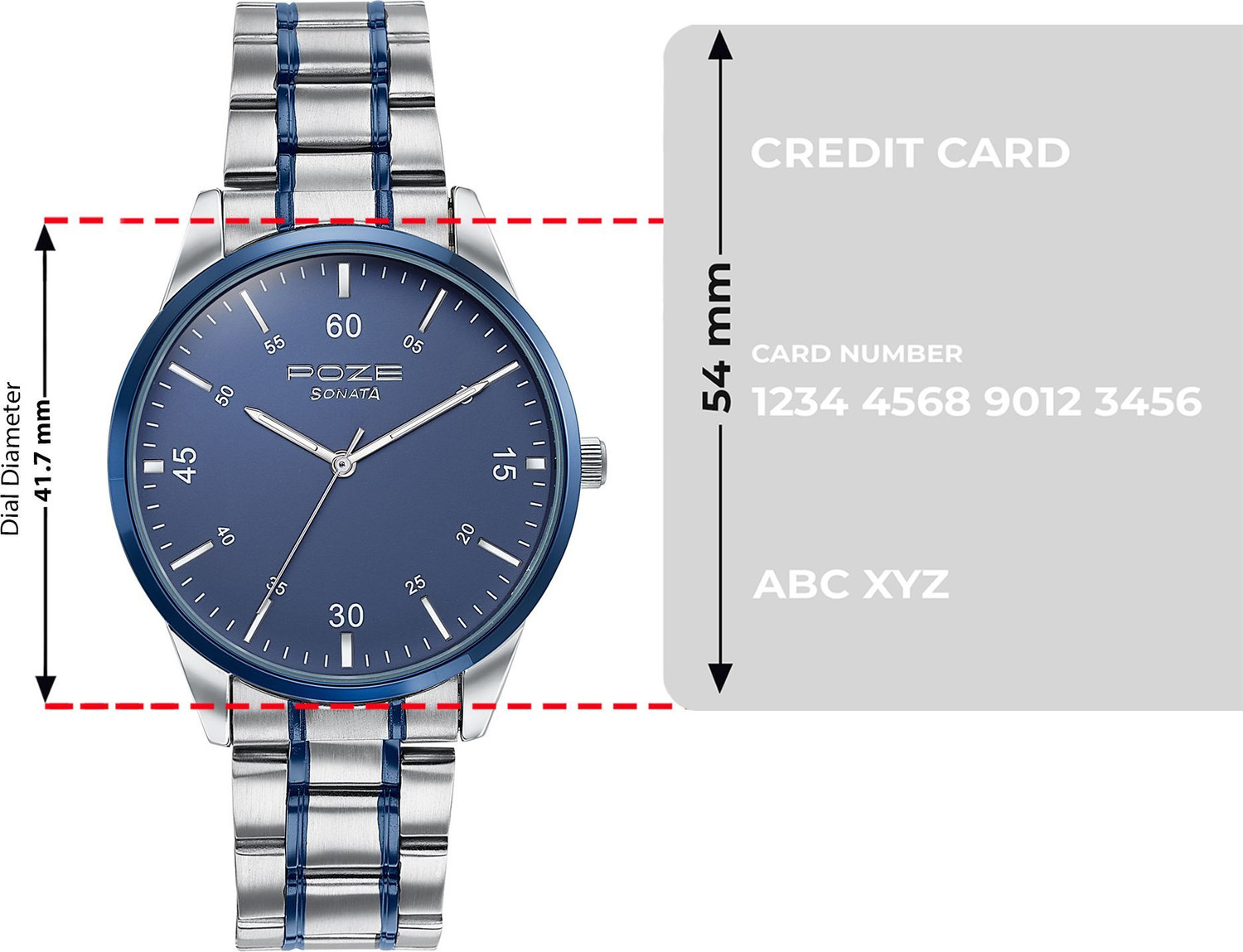 Image of SONATA Poze Sonata Poze Gleaming Chromes Quartz Blue Round Dial Men's Watch / Analog Watch - For Men
