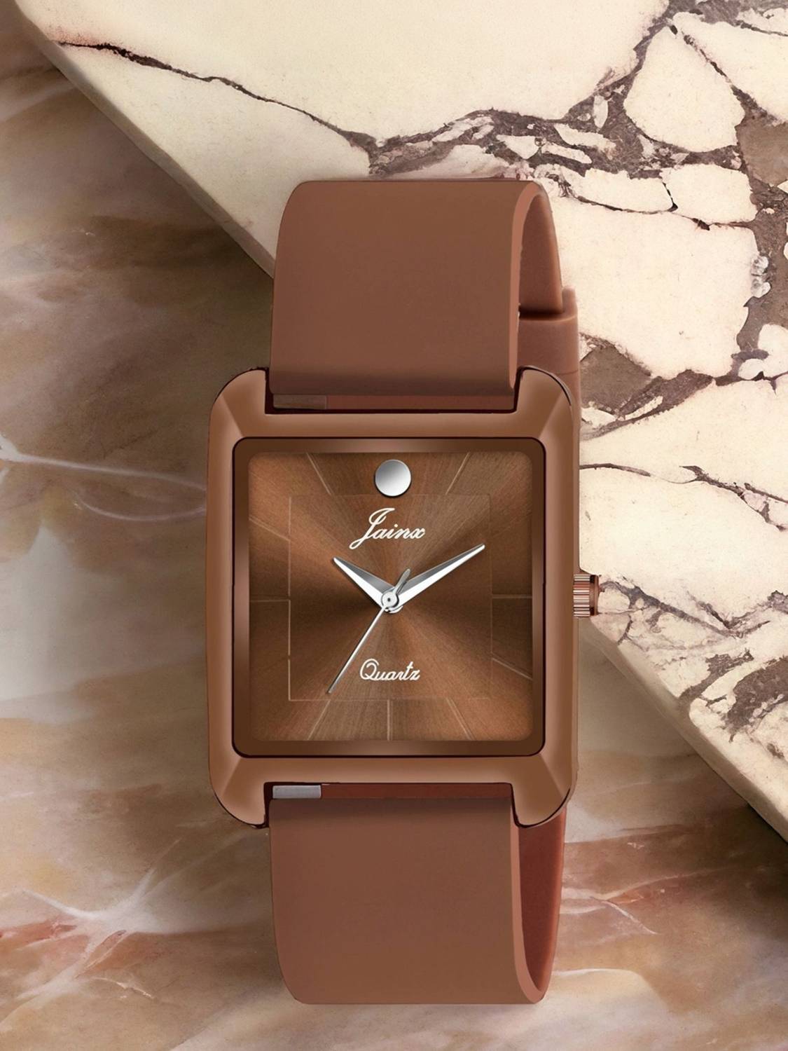 JAINX Brown Silicone Band Analog Watch - Men - Image 1