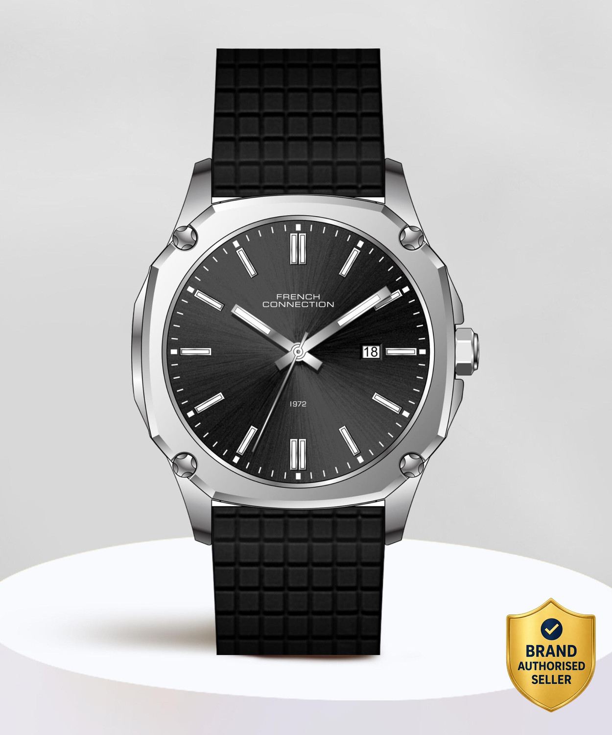 Image of French Connection Sunray Dial Vangaurd Analog Watch - For Men