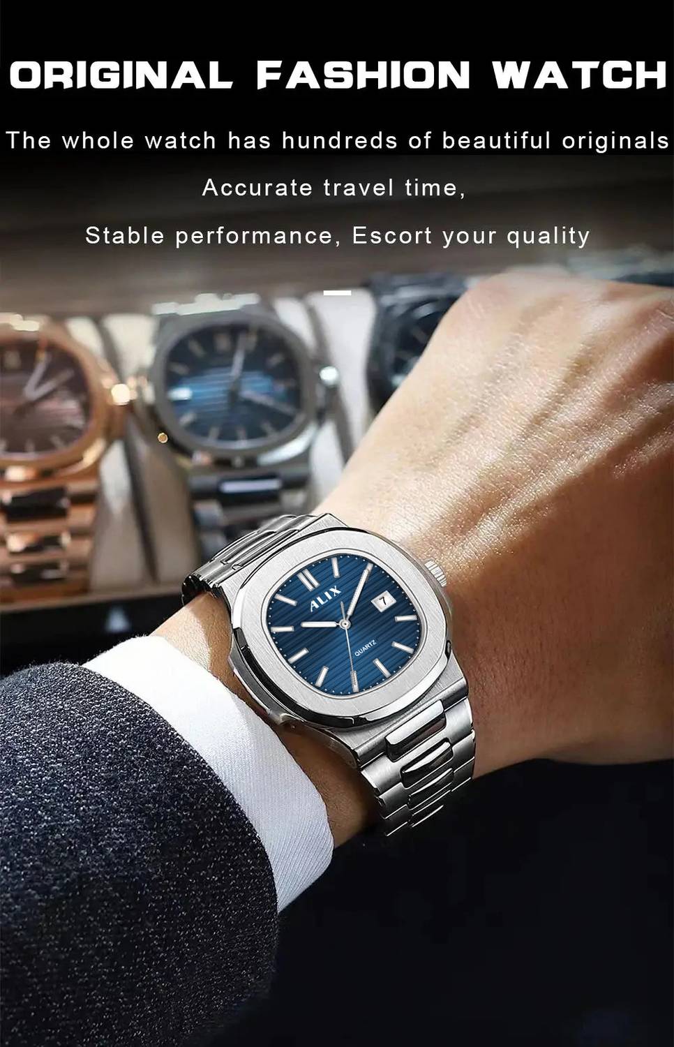 Alix 3052 Silver Blue Dial Men's Watch - Image 3