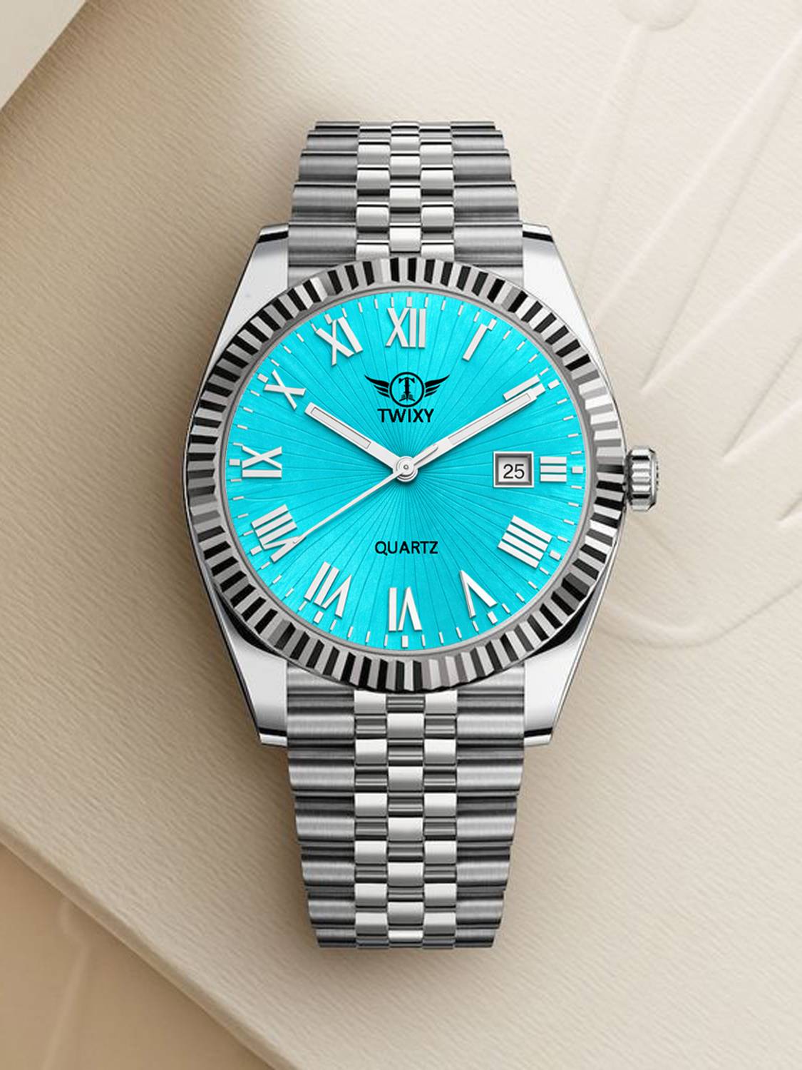 TWIXY TYW-20 Silver-Turkish Blue Watch - Image 1