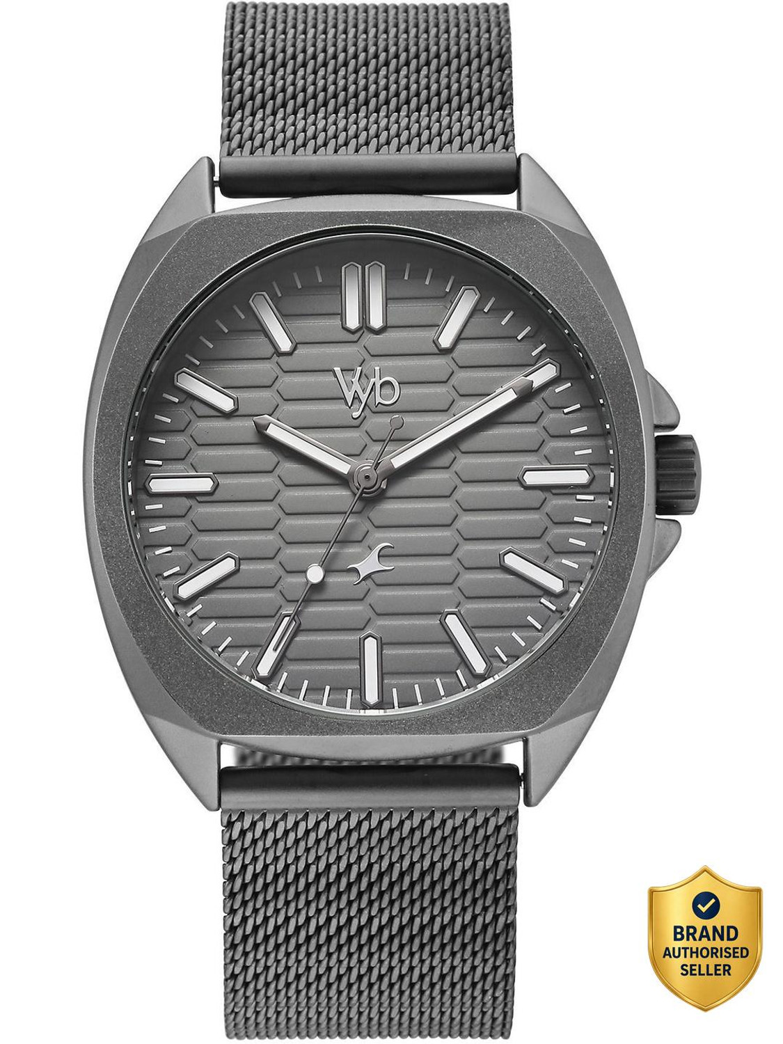 Image of Fastrack Vyb Aviator Fastrack Vyb Aviator Quartz Grey Dial Grey Stainless Steel Strap Analog Watch - For Men