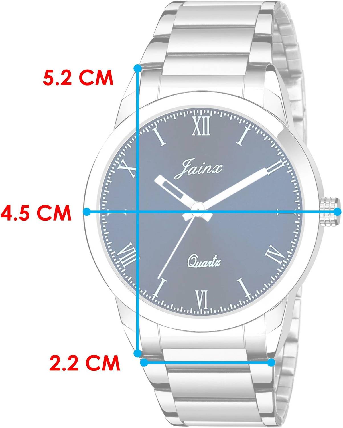 JAINX JM7136 Blue Dial Stainless Steel Watch - Image 4