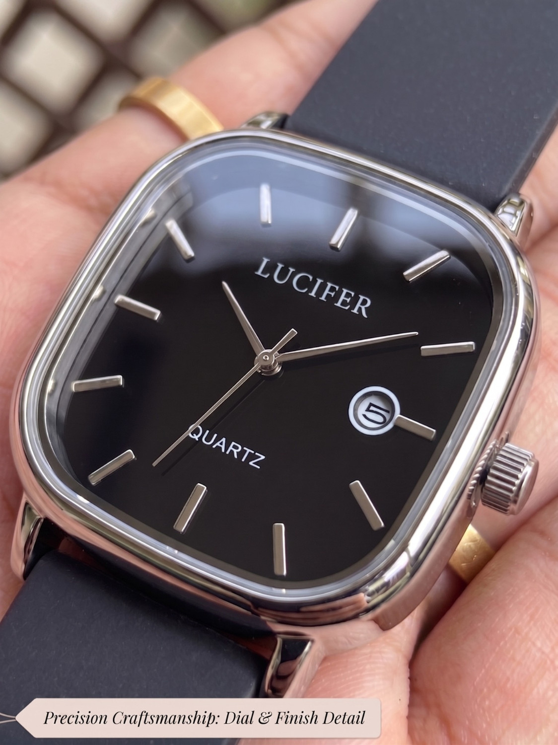 Image of Lucifer Boys Square Analog Watch with Date Display with Flexible Silicone Strap Analog Watch - For Boys