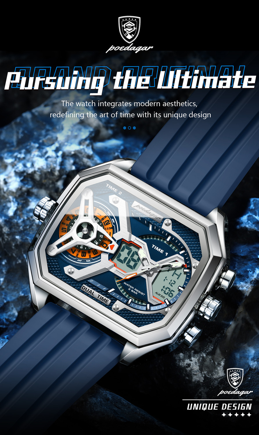 Image of POEDAGAR E106G-A Analog-Digital Watch - For Men