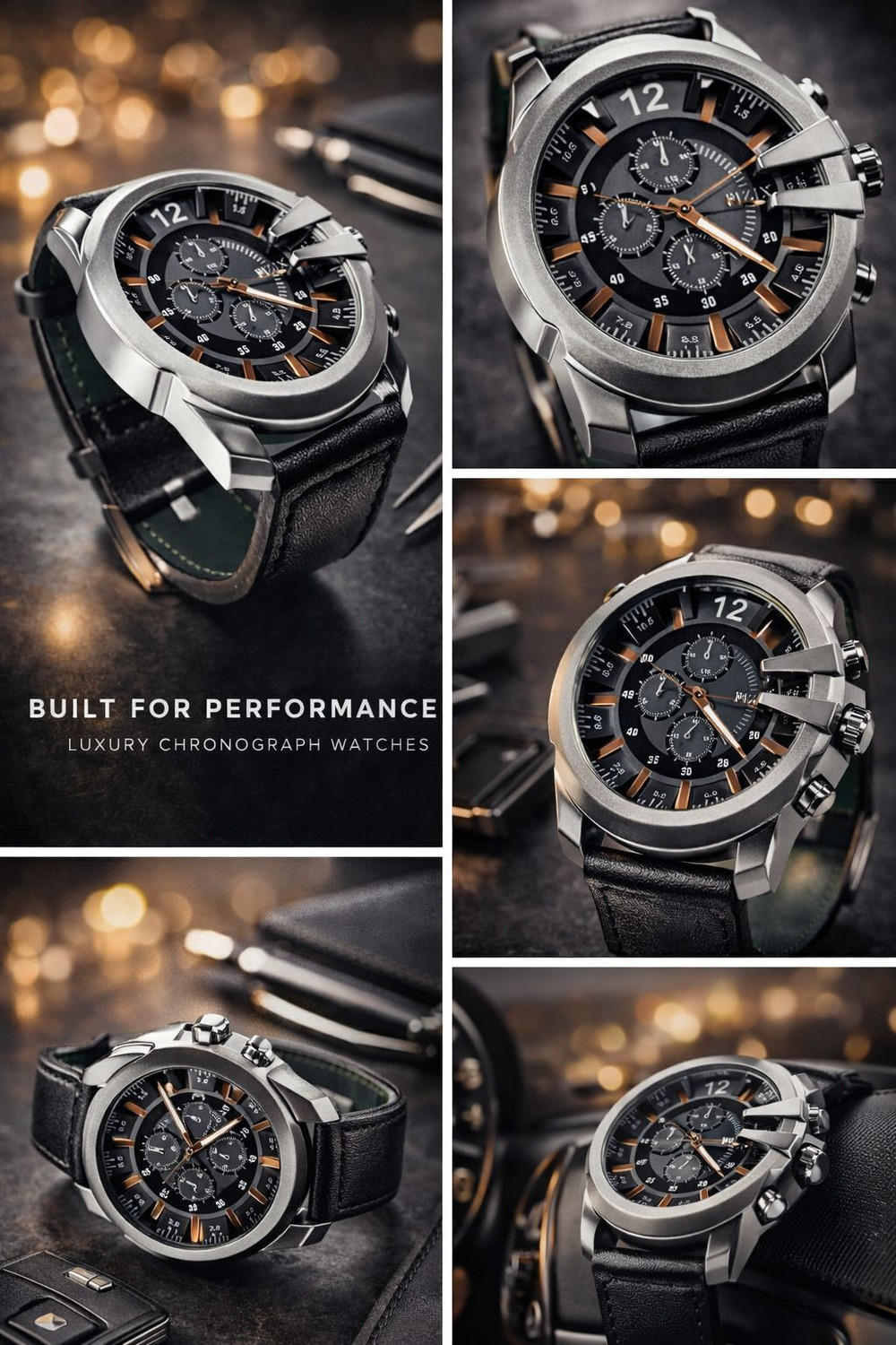 Image of HMM Collection Black Analogue Watch Analog Watch Wizz Luxury Black Analogue Watch Analog Watch - For Men