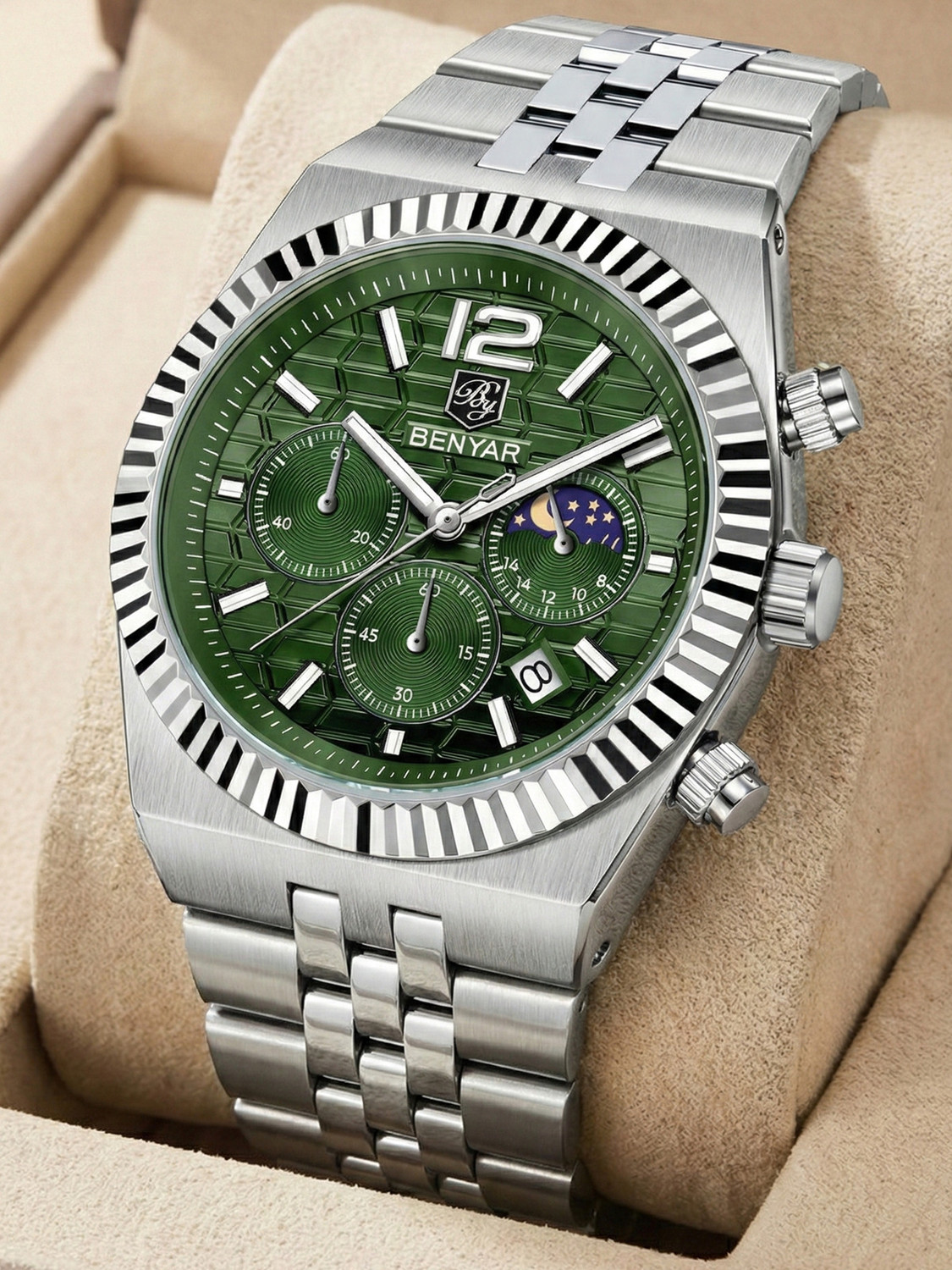 Image of BENYAR Movement Waterproof -Business & Casual Stylish Wristwatch Gift for Men Men's Luxury Chronograph Watch Date Window High-Performance Luminous Analog Watch - For Men