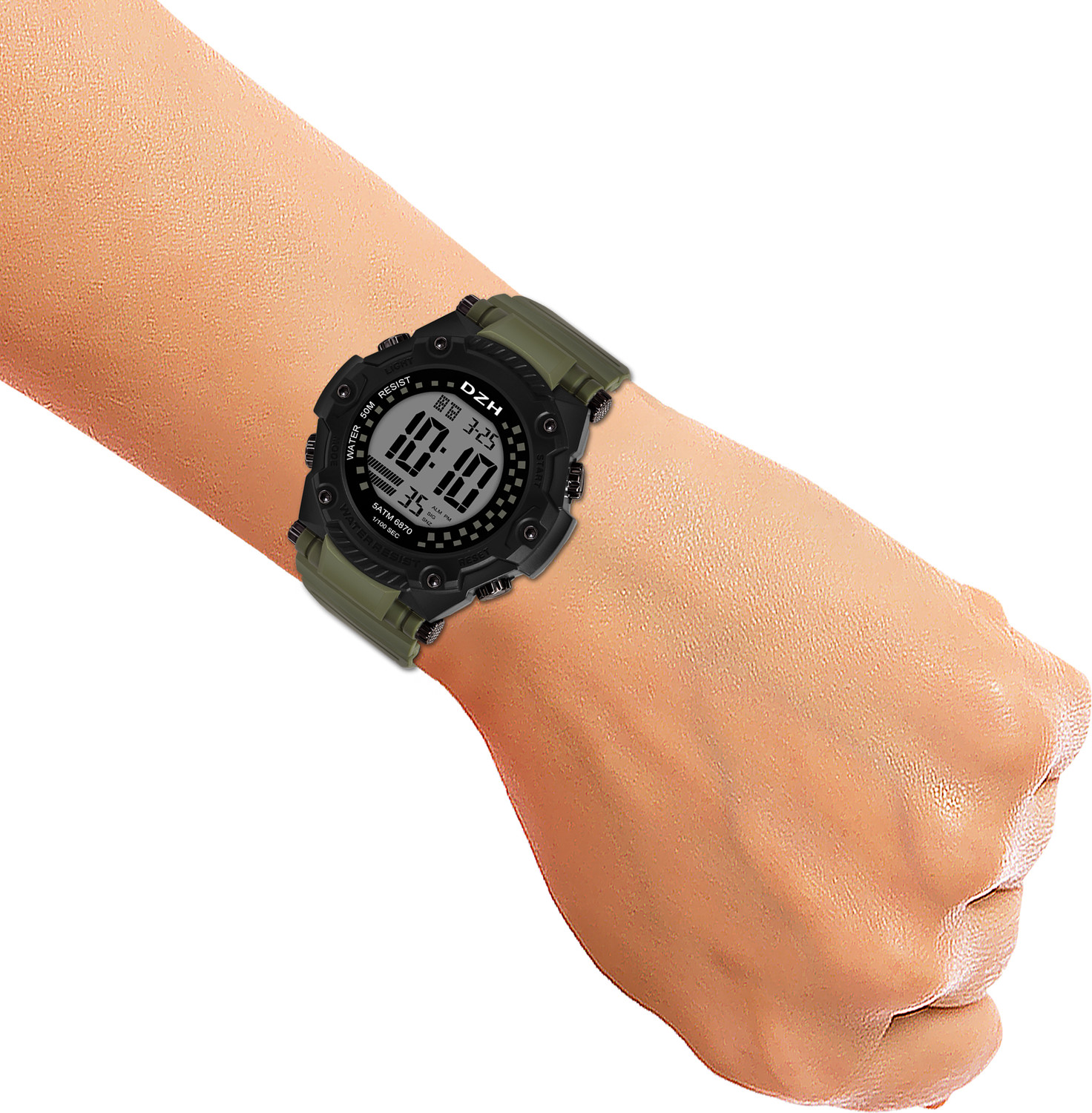 Image of DZH Army Silicone Belt Digital Watch - For Men Multi Functions 1155 Watch