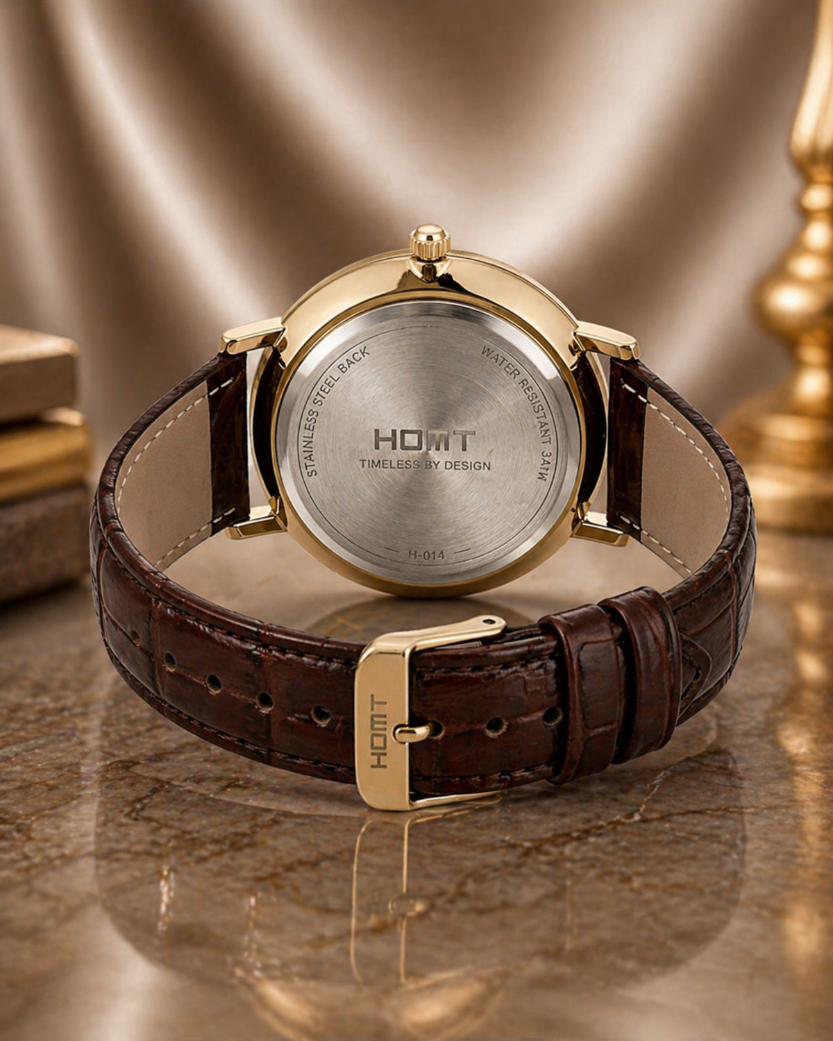 Image of HMT Quartz HMT date watch leather belt men's watch HMT white dial date display quartz analog watch for men Analog Watch - For Men
