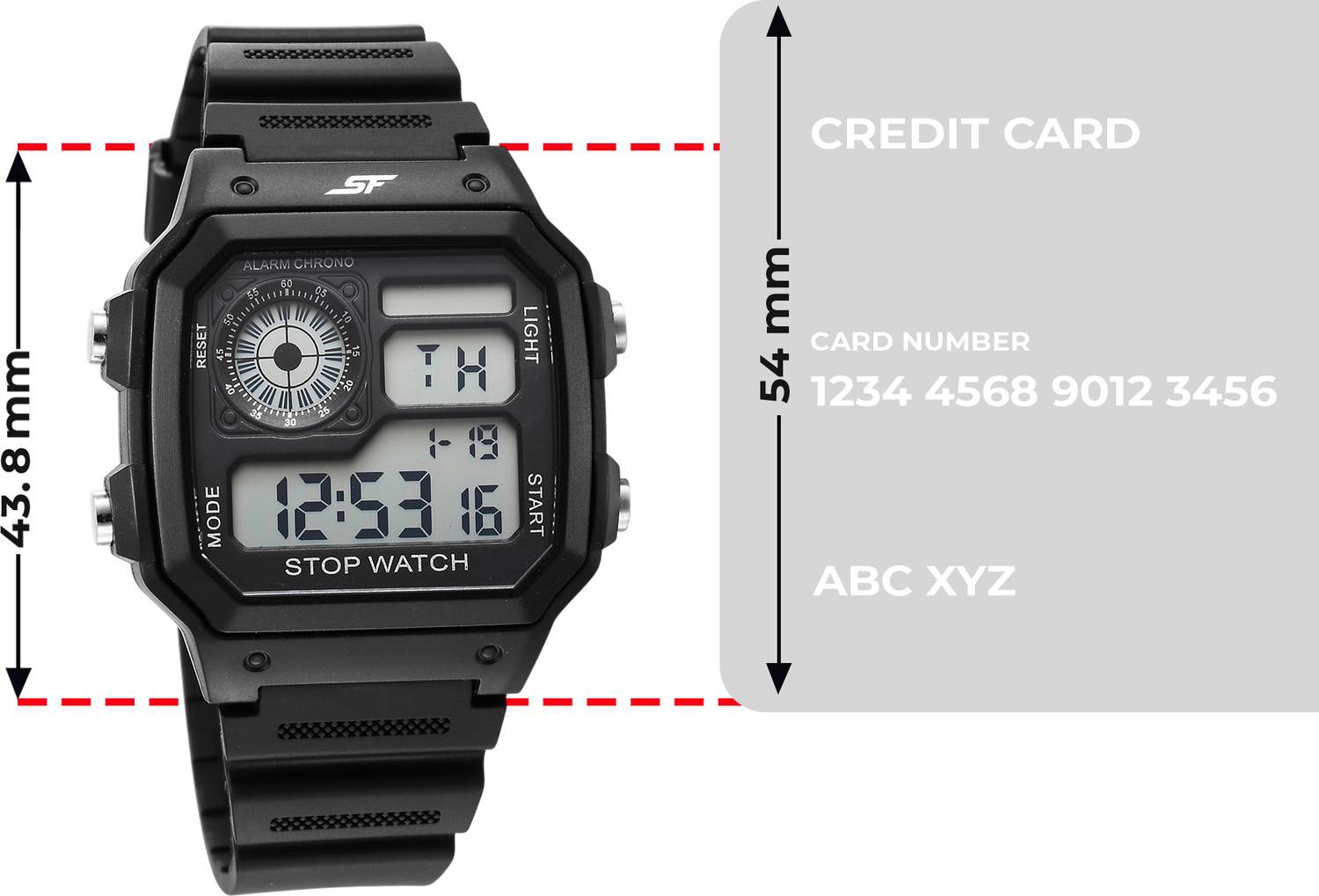 SONATA Hexa Digital Black Watch NT77123PP01 - Image 4