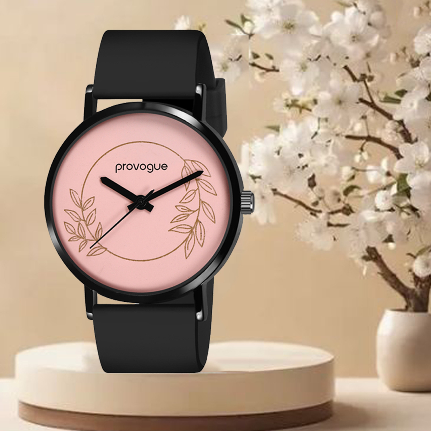 Image of PROVOGUE PG-2551 Provogue Watch For Girls||Black Silicone Band Water Resistant Quartz Watch Women Analog Watch - For Women