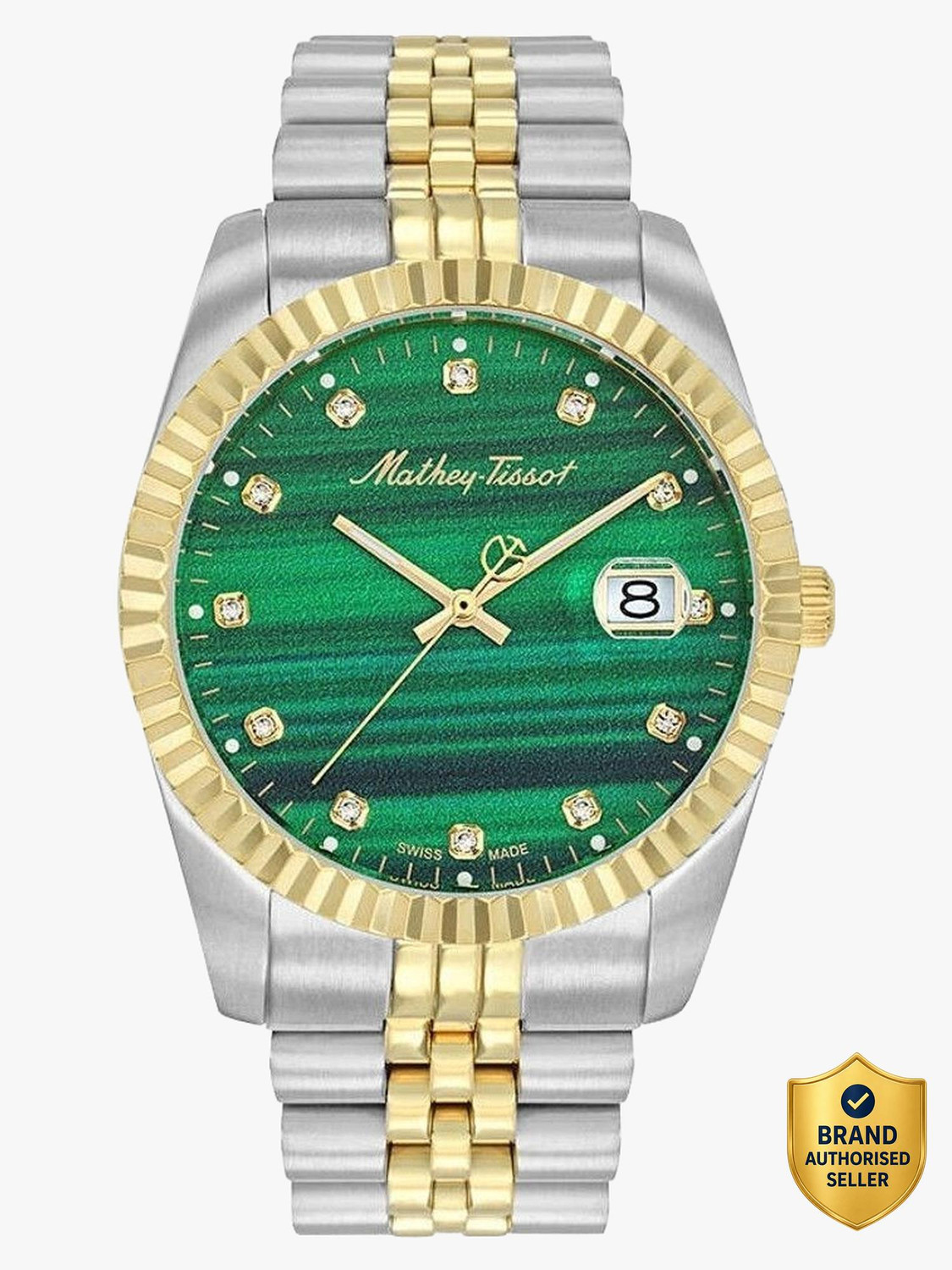 Image of Mathey-Tissot H710BSV Swiss Made MATHY II Quartz Green Dial Analog Watch - For Men