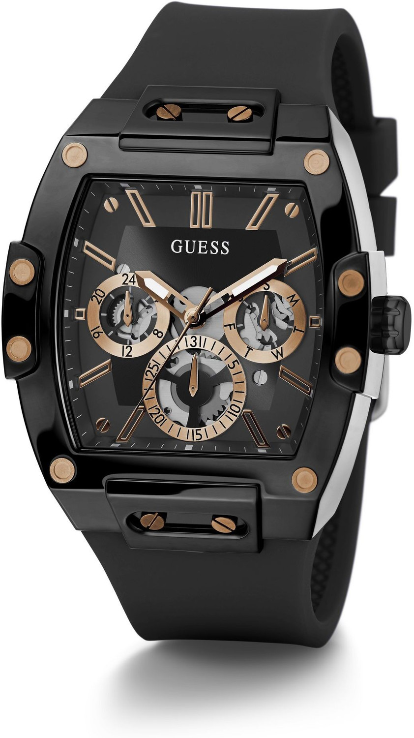 Image of GUESS Multifunction, Black Dial Analog Watch - For Men