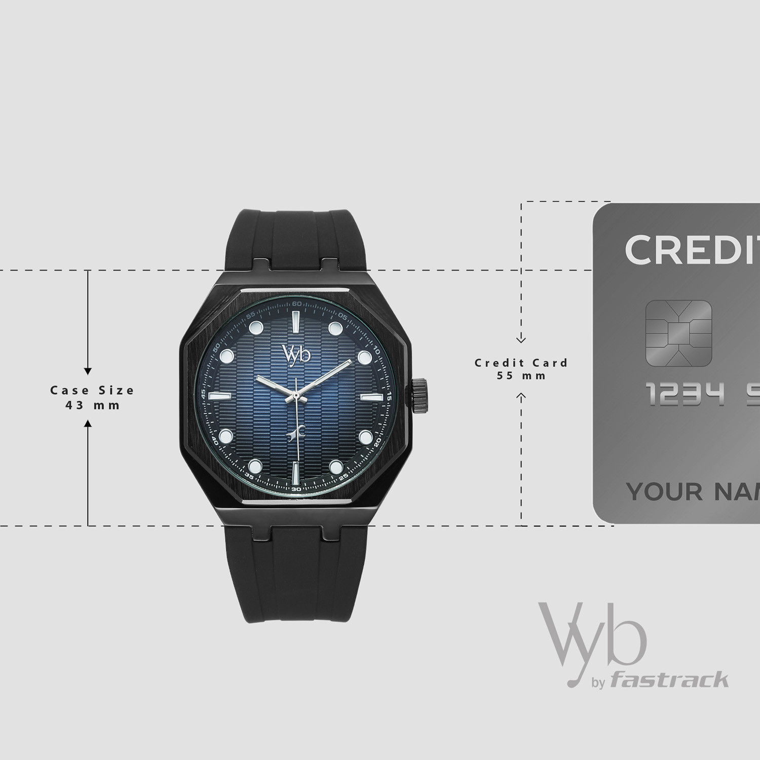 Image of Fastrack Fastrack Vyb Rebel Fastrack Vyb Rebel Quartz Black Dial Black Silicone Strap Analog Watch - For Men