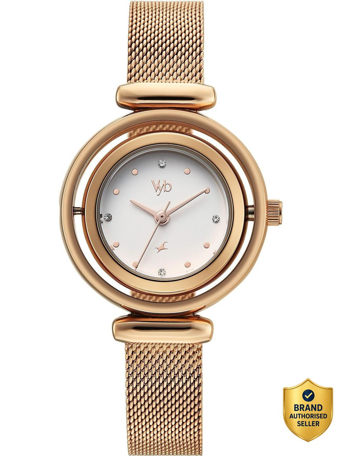 Image of Fastrack Vyb Celeste Manifester Quartz Silver Dial Steel Stainless Steel Strap Analog Watch - For Women