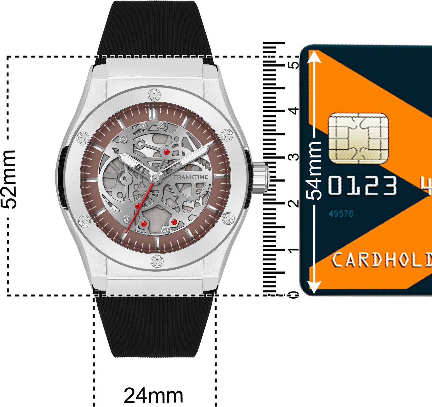 FRANKTIME FT-0065 Men's Black Silicone Watch - Image 3