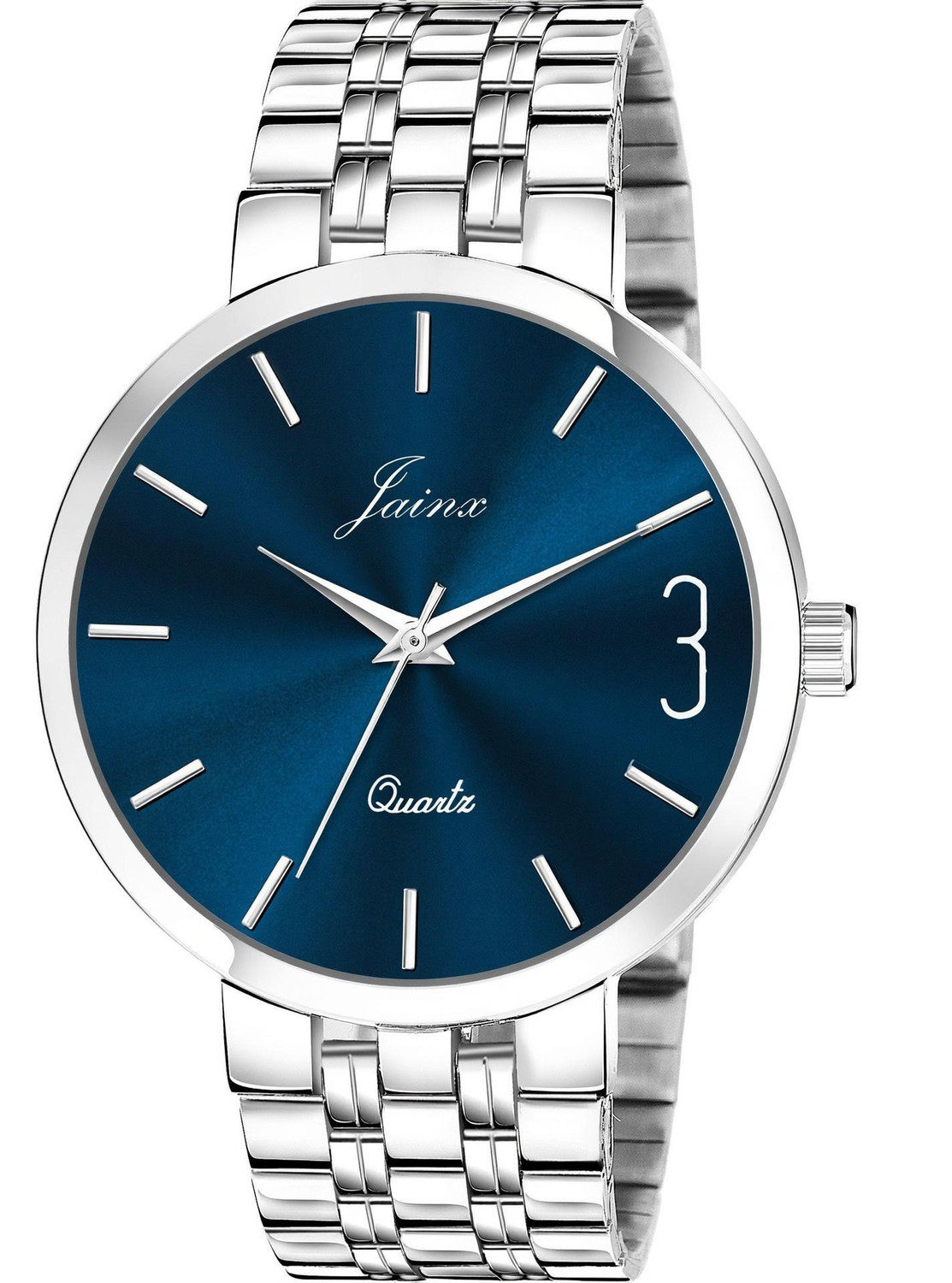 Image of JAINX Blue Dial Stainless Steel Chain Analog Watch - For Men