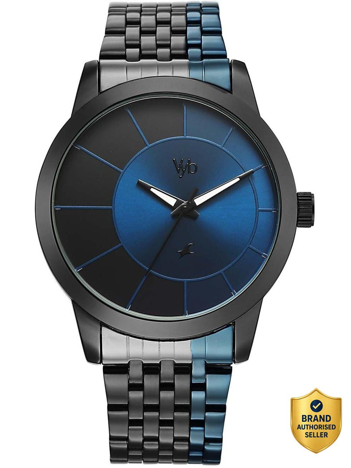 Image of Fastrack Vyb Phantom Vyb Phantom Quartz Black&Blue Dial Black&Blue Stainless Steel Strap Analog Watch - For Men