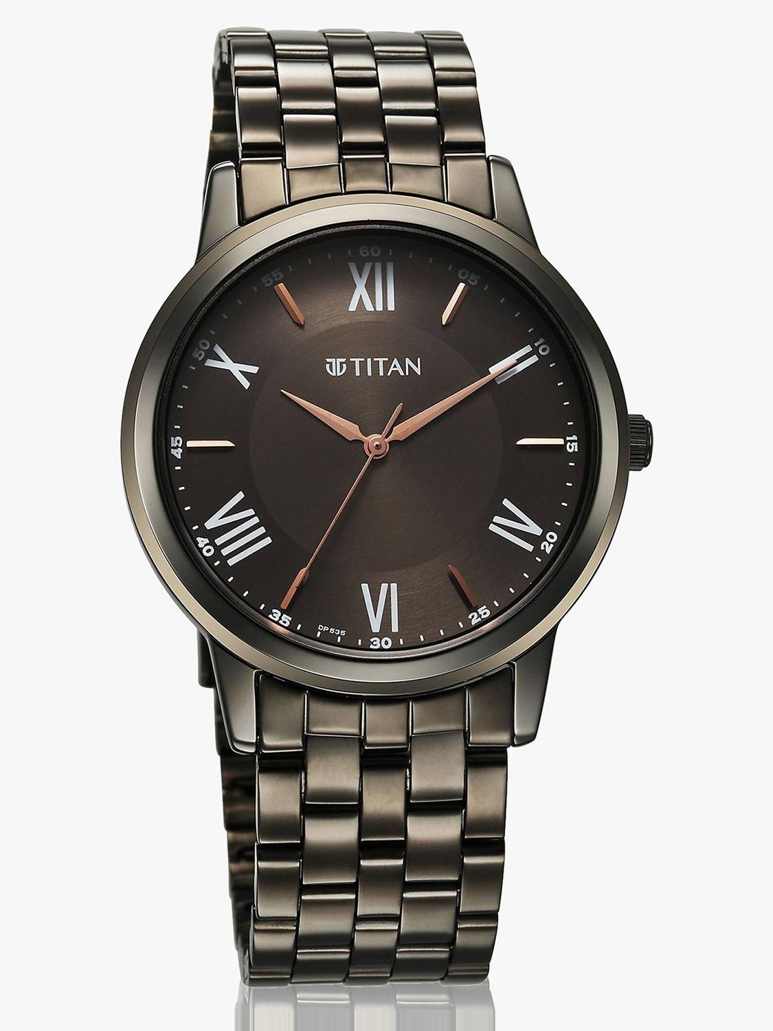 Titan Titan Karishma Anthracite Dial Grey Metal Strap Analog Watch