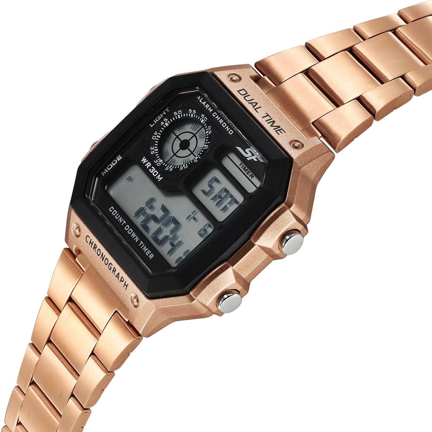 SONATA SF Hexa Metal Digital Black Dial Rose Gold Stainless Steel - Image 3