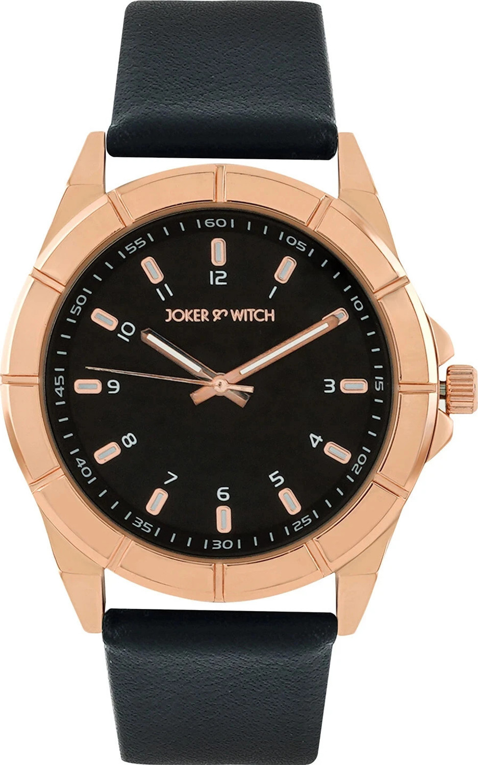 Image of Joker & Witch Zonda Rosegold Black Leather Strap Watch Analog Watch - For Men