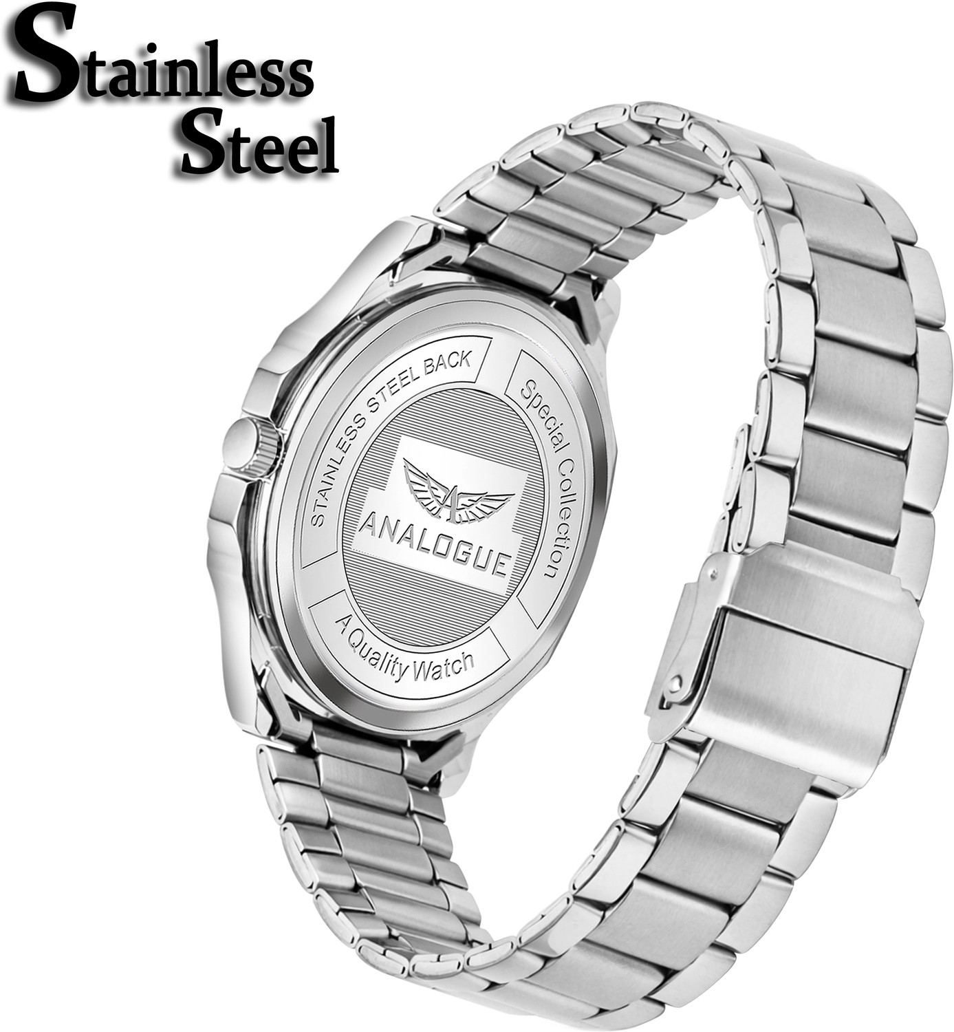 Image of ANALOGUE UNISEX Date Function Working Free Size Adjutable Chain Lock Premium Quality UNISEX Date Function Working Free Size Adjutable Chain Lock Premium Quality Analog Watch - For Men